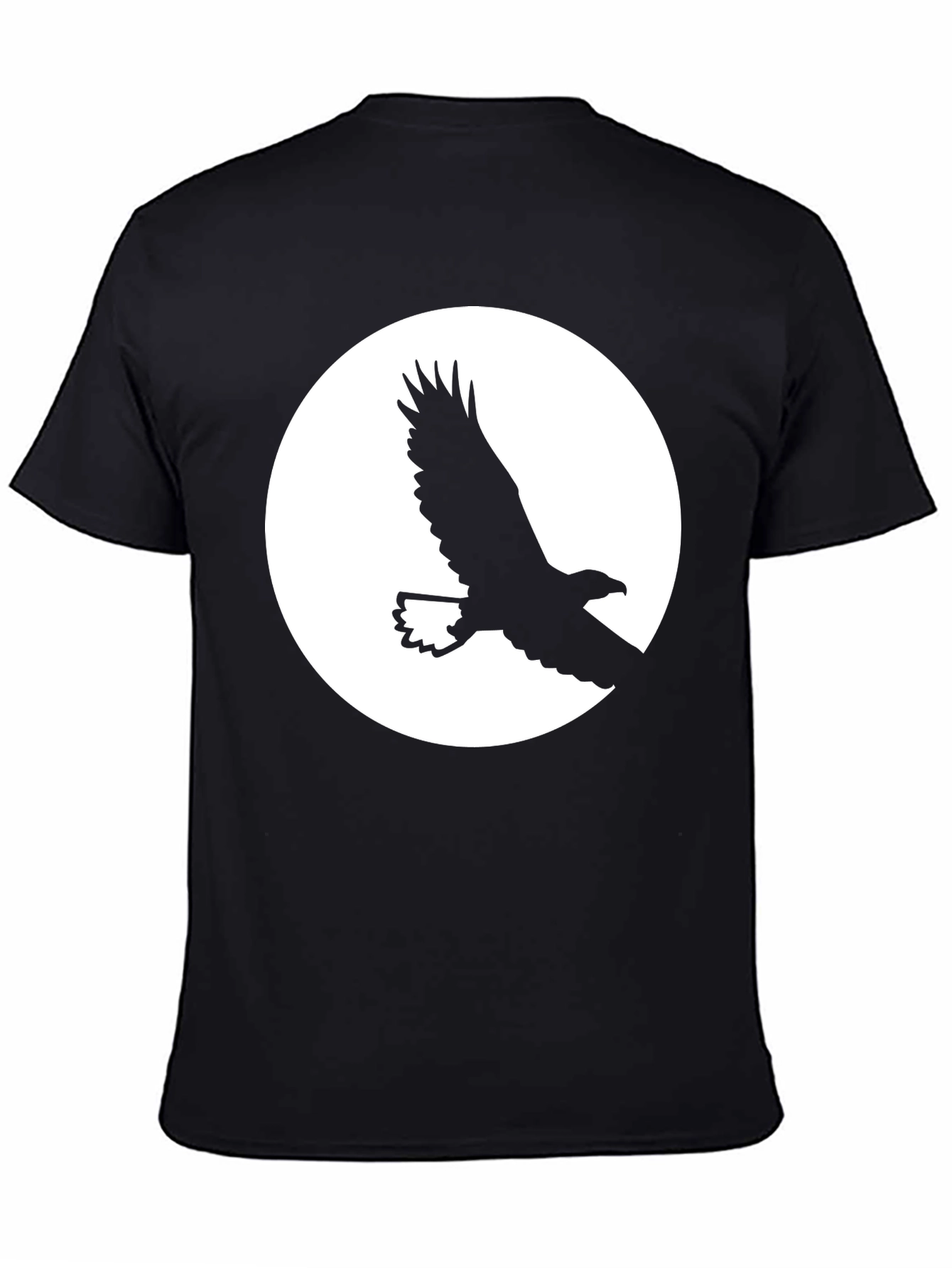 Black Eagle Silhouette Graphic Tee - Black Cotton T-Shirt view 4
