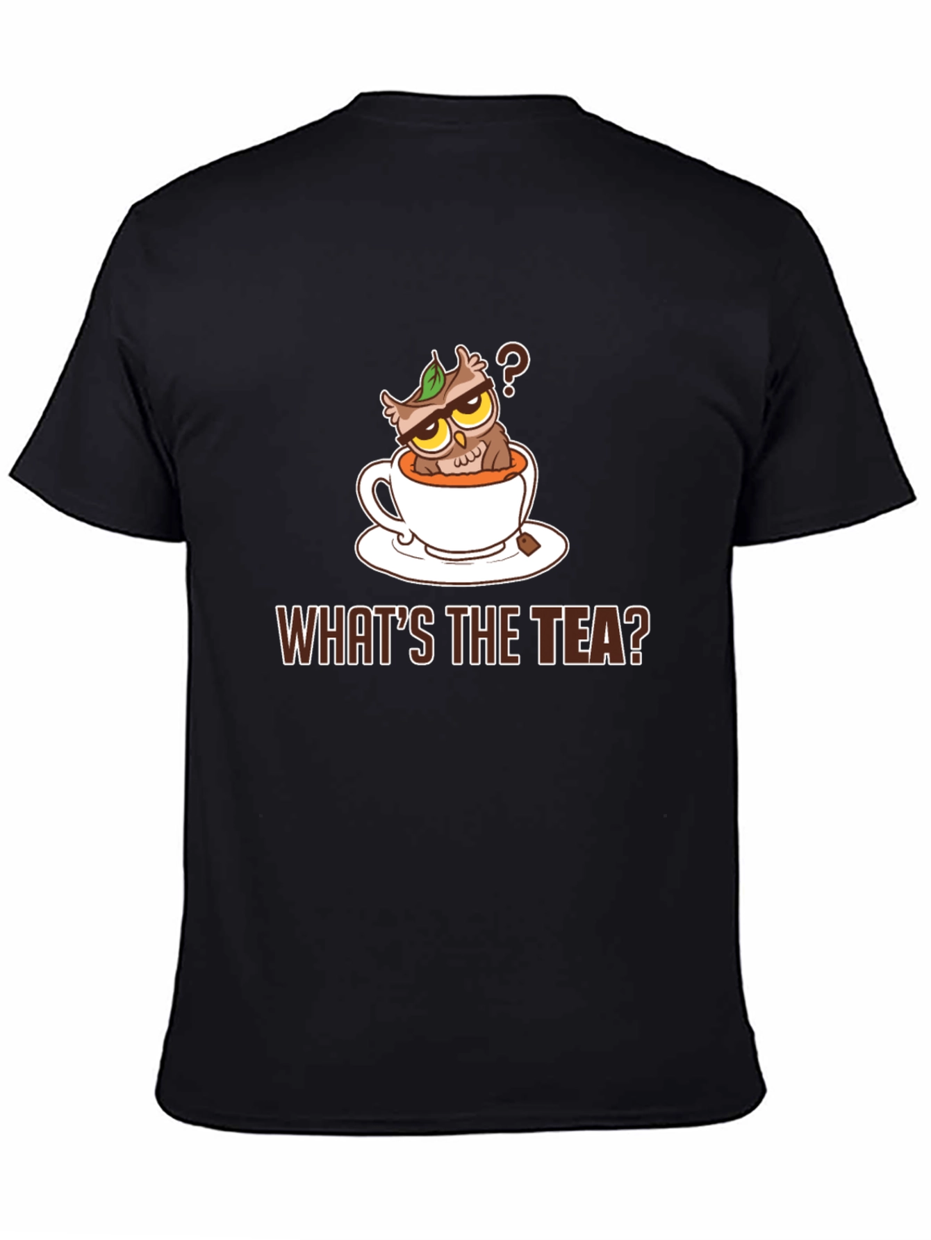 Black What's The Tea Owl Graphic Tee view 4
