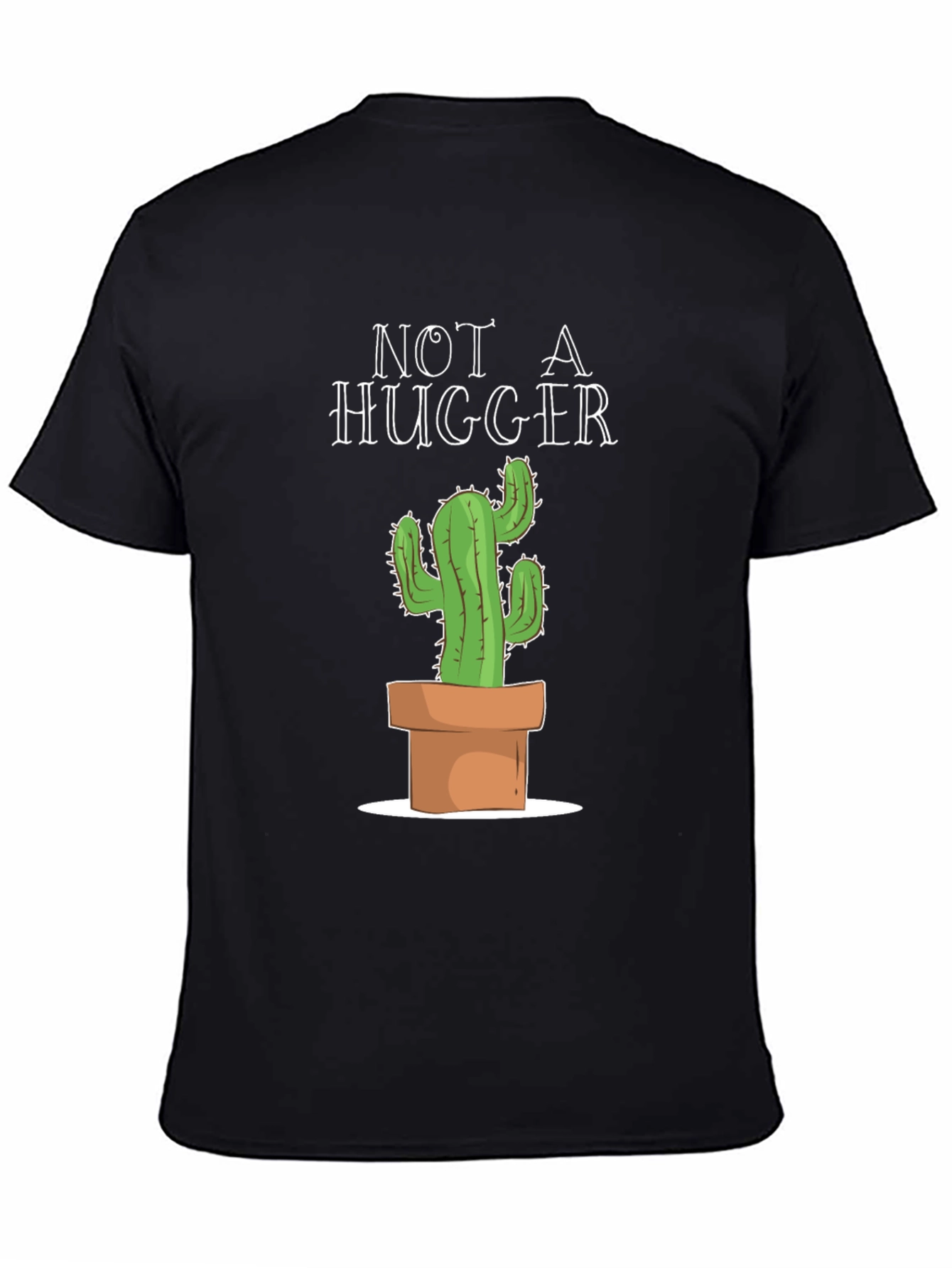 Black Not A Hugger Cactus Graphic T-Shirt view 4