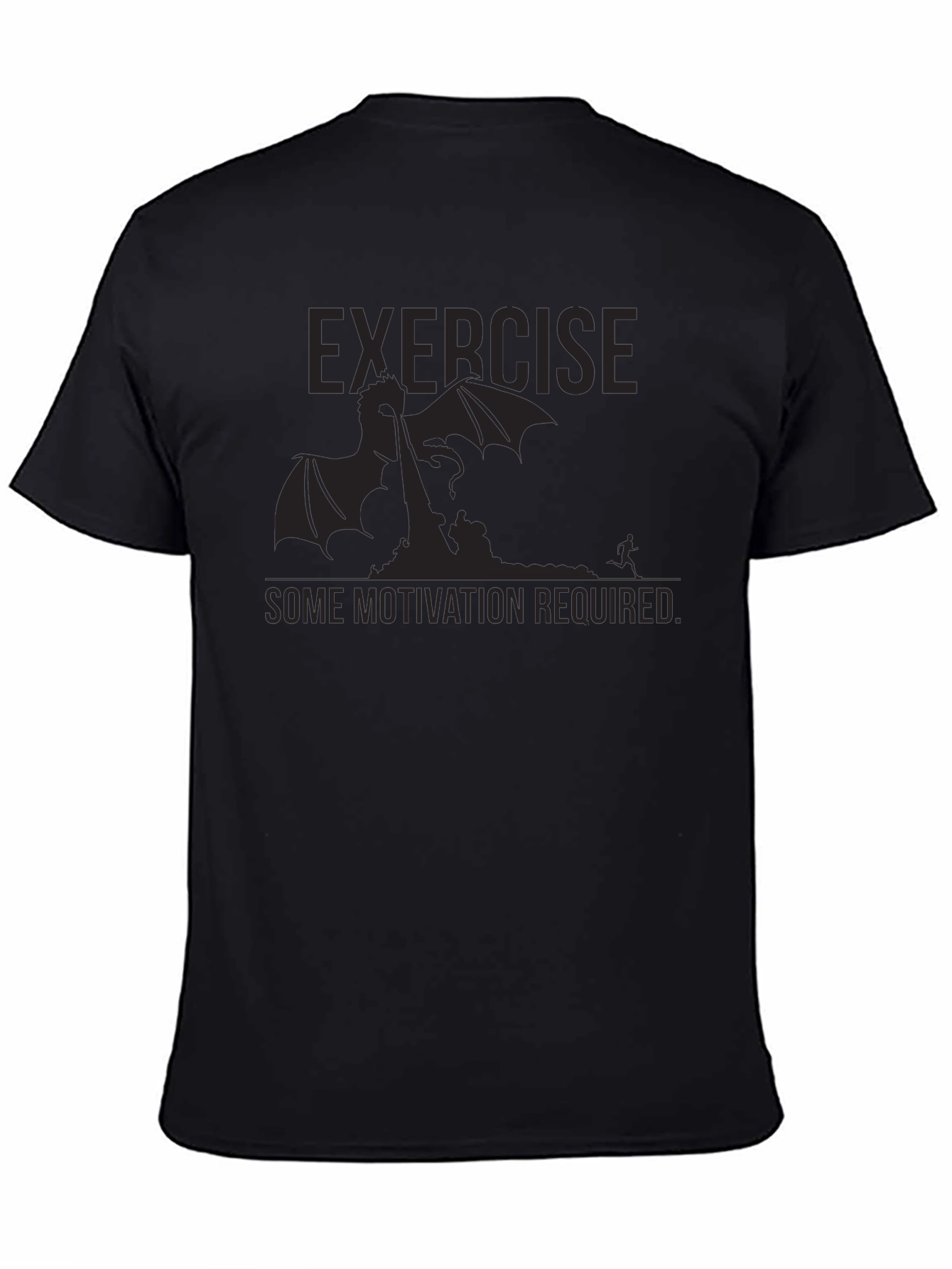 Black Exercise Motivation Dragon T-Shirt view 4