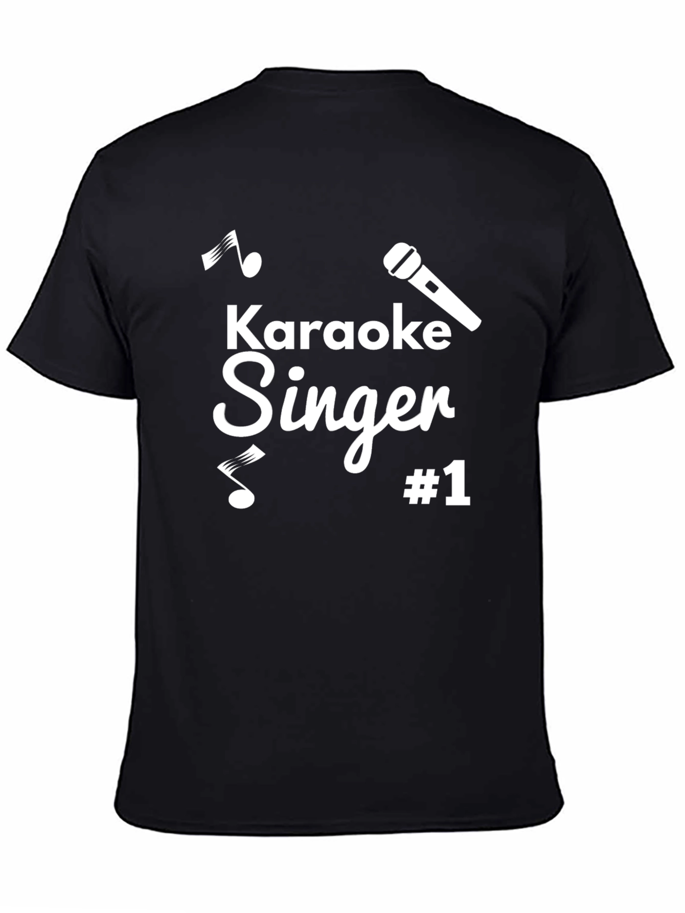 Black Karaoke Singer #1 T-Shirt view 4