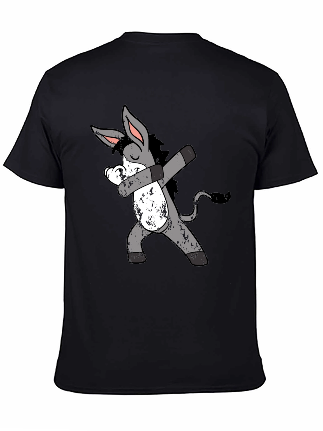 Black Dabbing Donkey Graphic Tee - Unique & Funny view 4