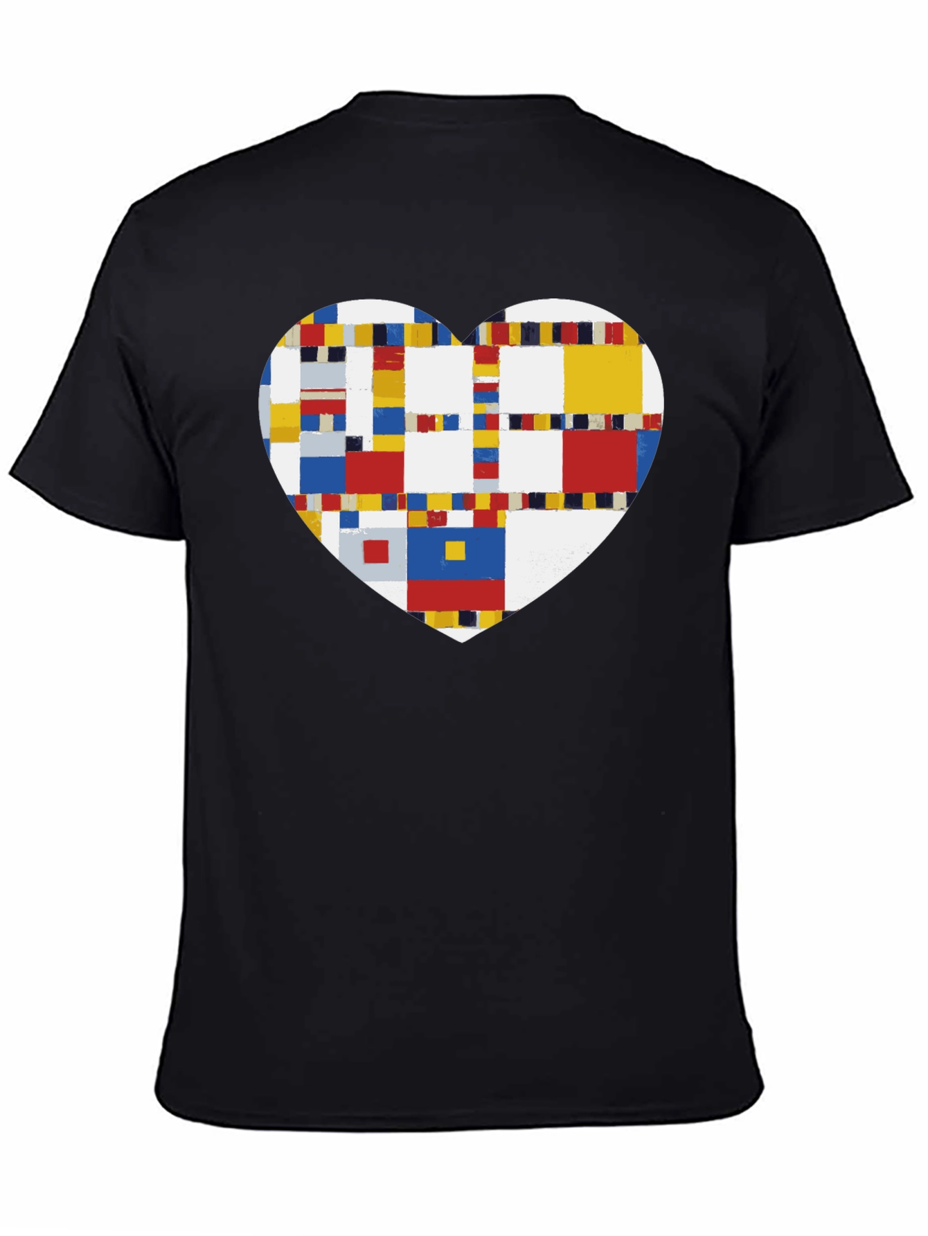 Black Mondrian Heart Graphic Tee - Black view 4