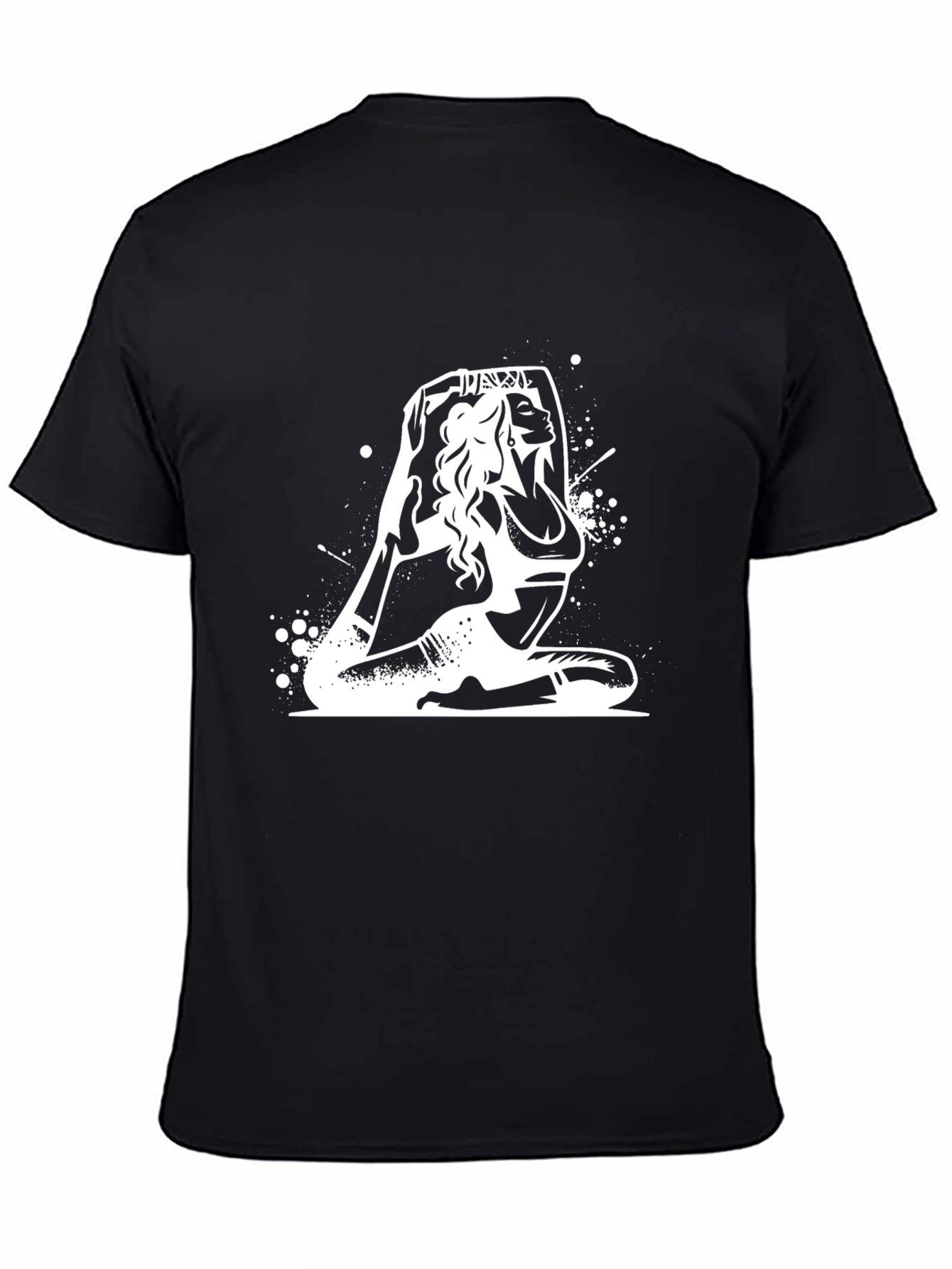 Black Yoga Pose Graphic T-Shirt - Black Cotton Blend view 4