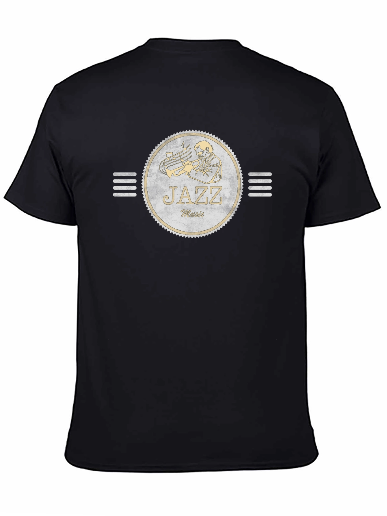Black Jazz Music Graphic T-Shirt - Black view 4