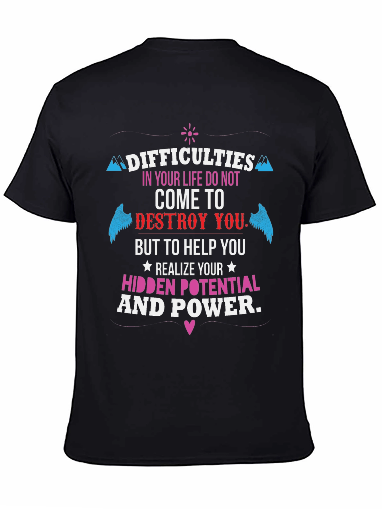 Black Motivational T-Shirt - Hidden Potential & Power view 4