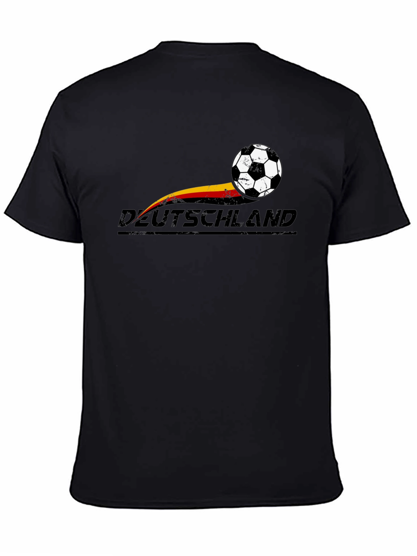 Black Deutschland Soccer Ball T-Shirt - German Pride view 4