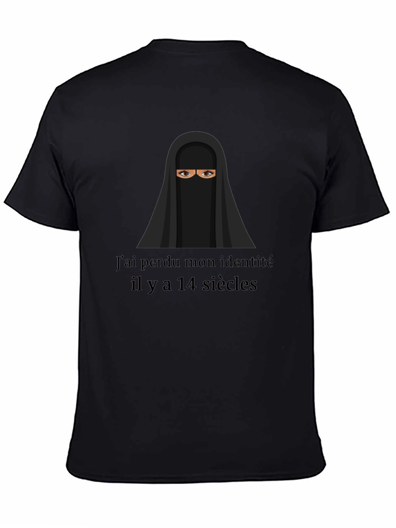 Black Veiled Identity Tee - Unisex Cotton T-Shirt view 4