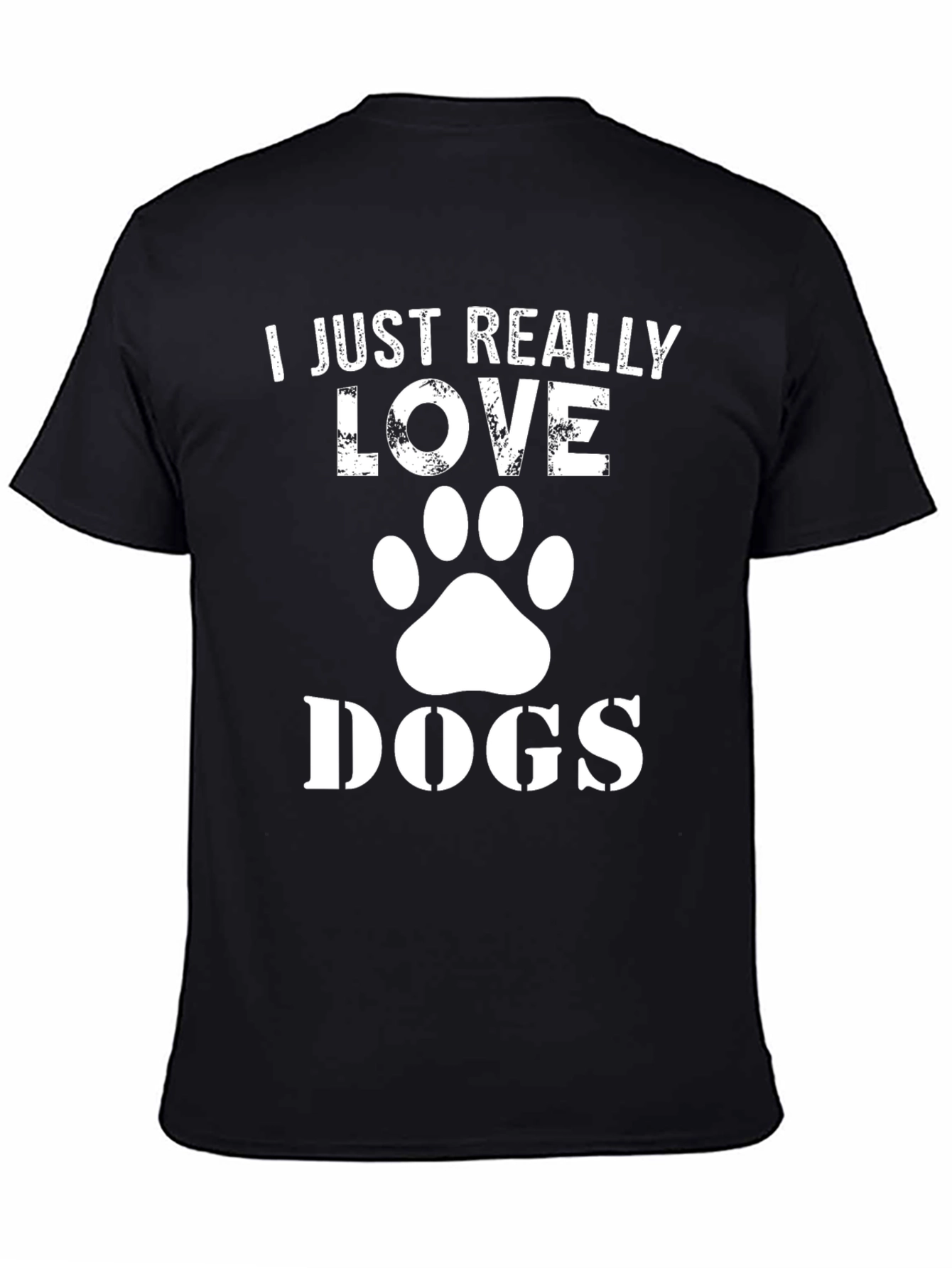 Black I Love Dogs Black T-Shirt view 4