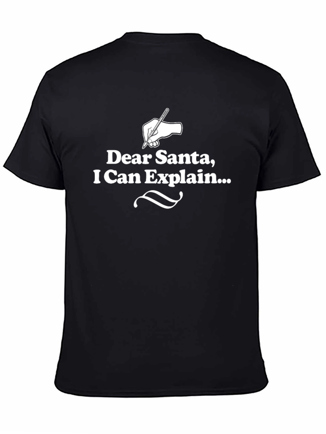 Black Dear Santa Funny T-Shirt - Can Explain Xmas Gift view 4