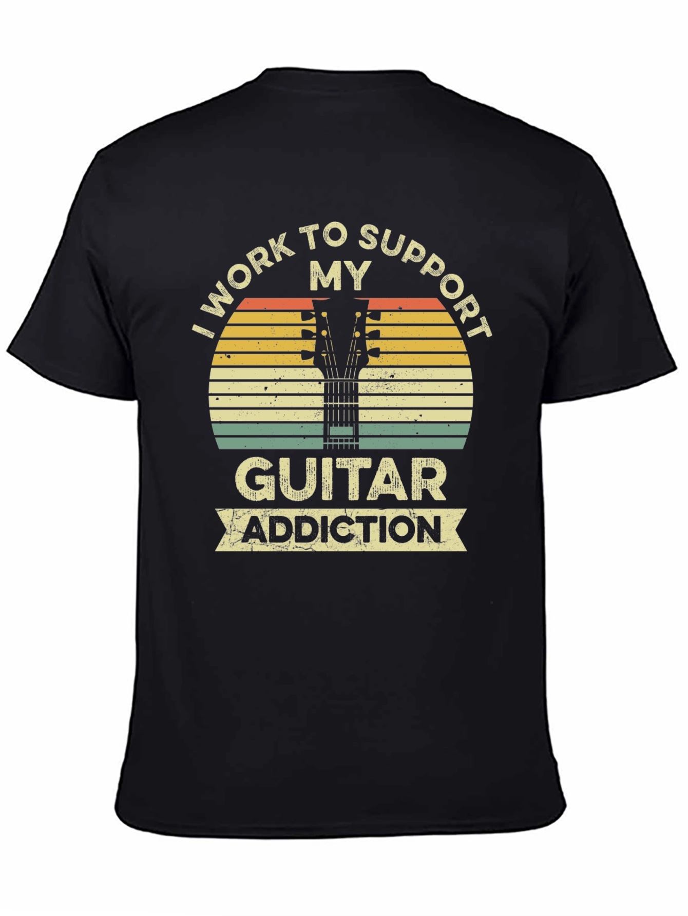Black Guitar Addiction T-Shirt view 4