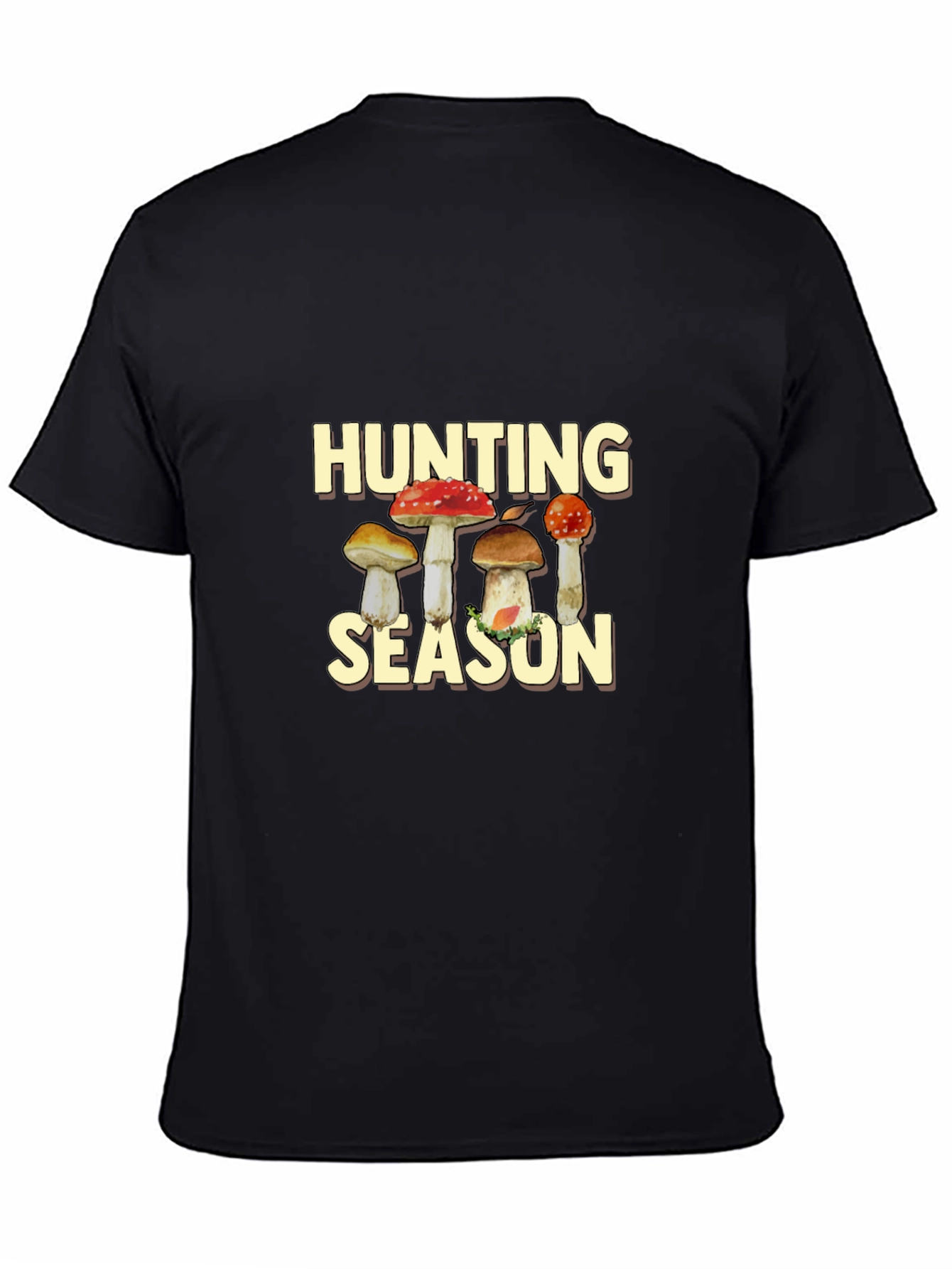 Hunting Season Mushroom Graphic Tee - Black - 4