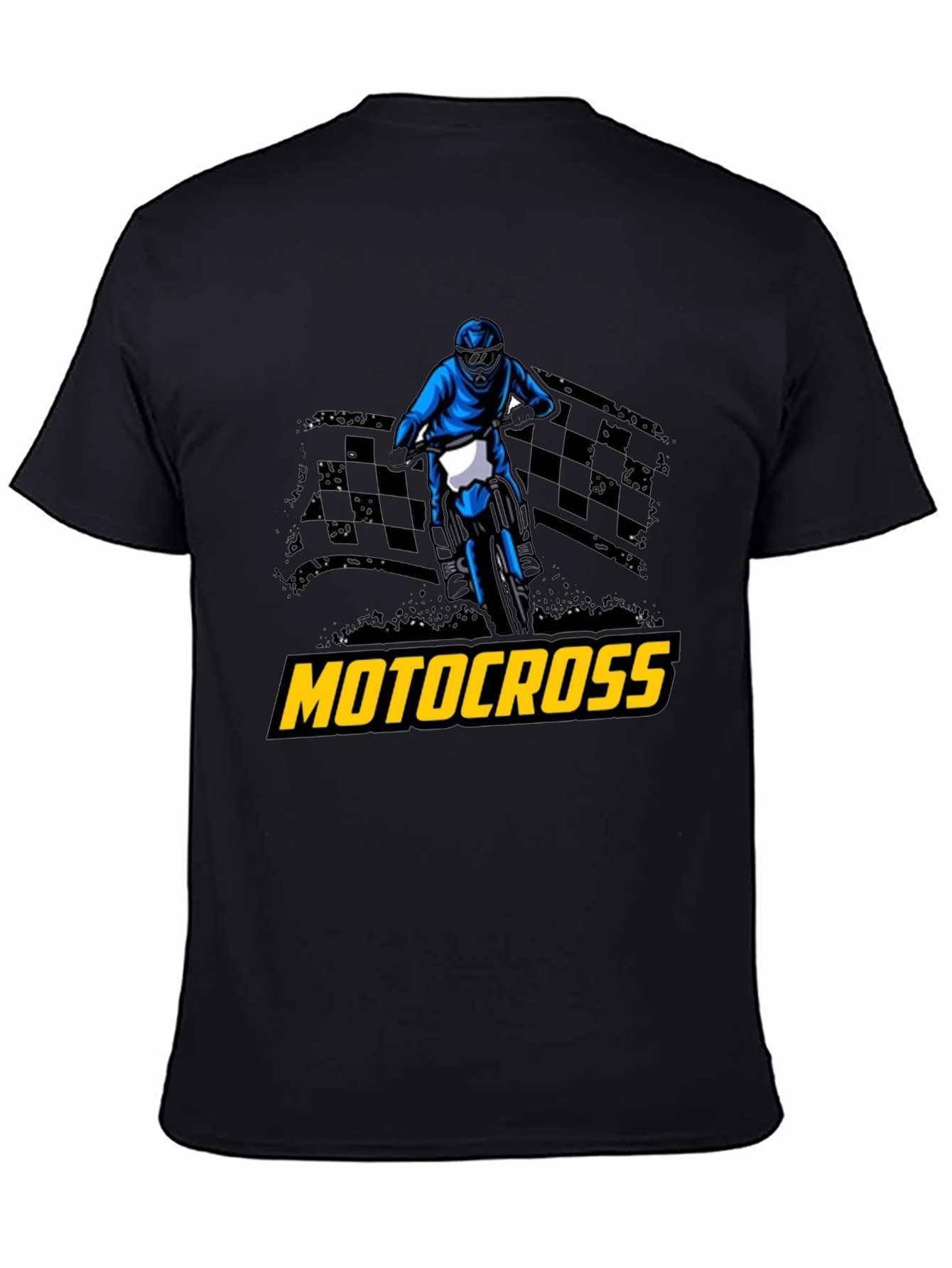 Black Motocross Rider Graphic T-Shirt - Black view 4