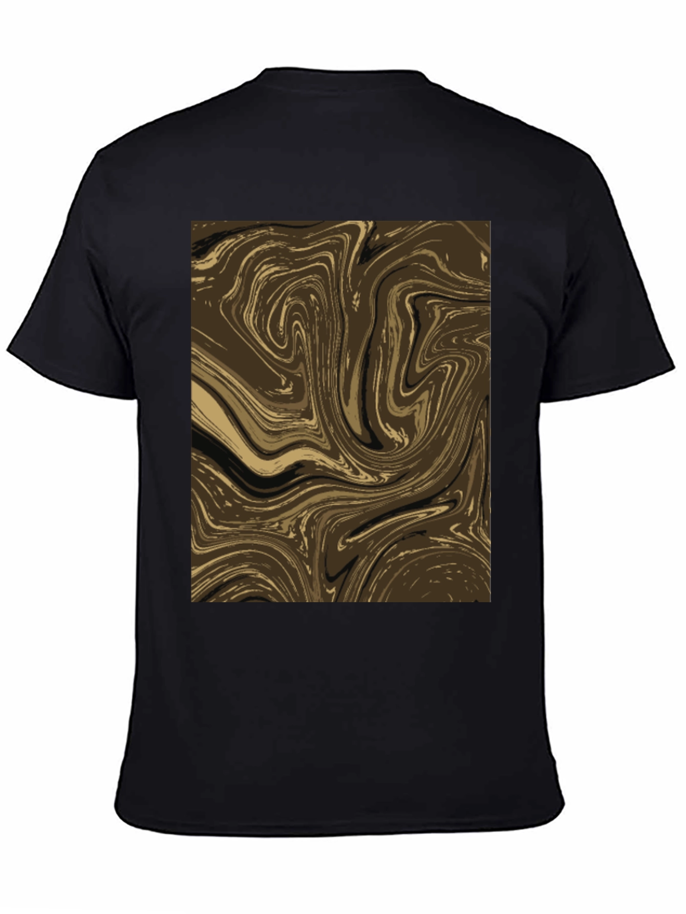 Black Abstract Swirl Graphic Tee - Brown view 4