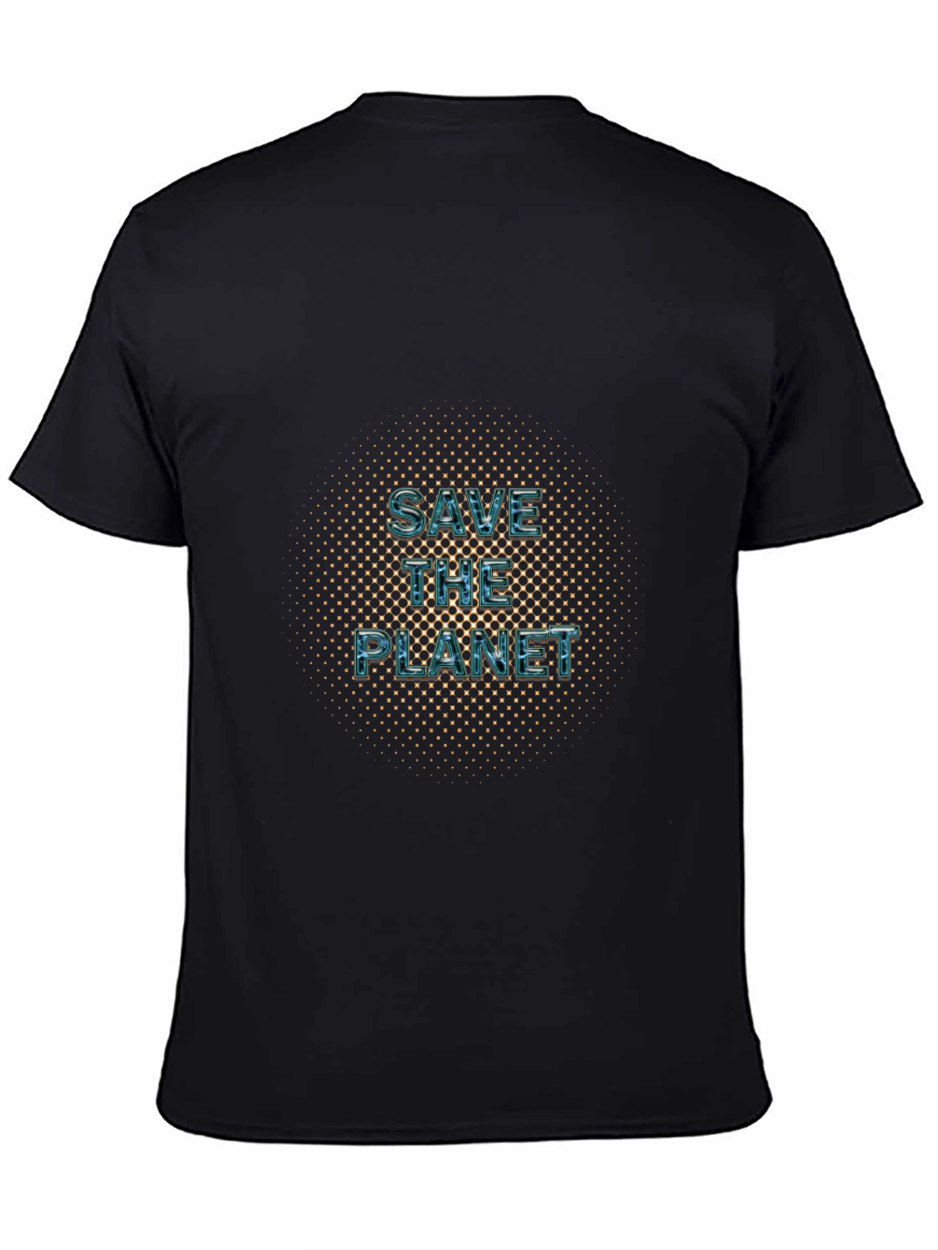 Black Save The Planet Graphic Tee - Black Cotton Blend view 4