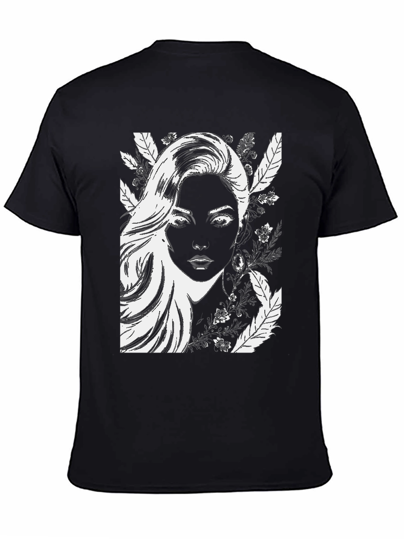 Black Woman Portrait Graphic Black T-Shirt view 4