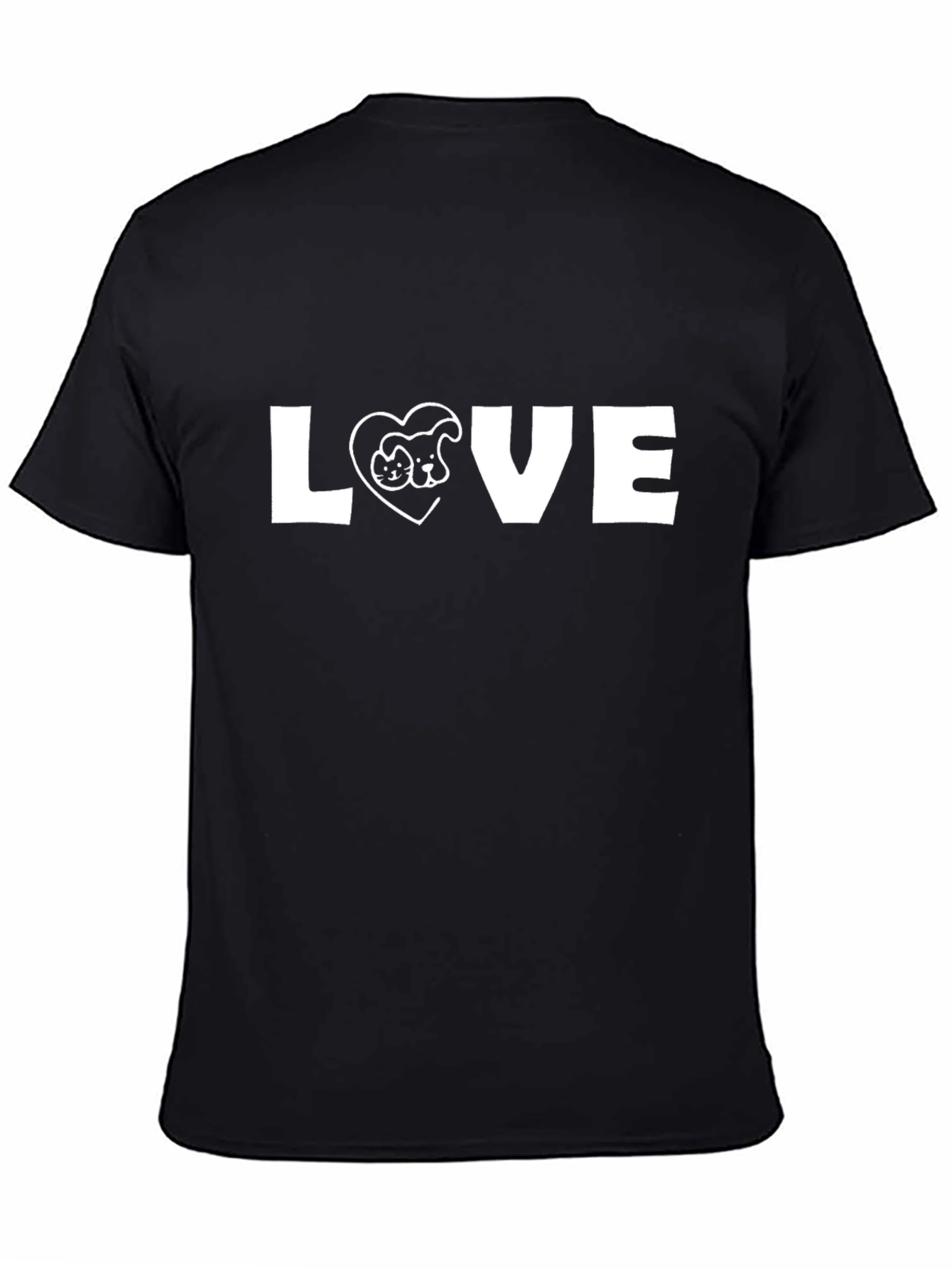 Black Love Dog and Cat T-Shirt view 4