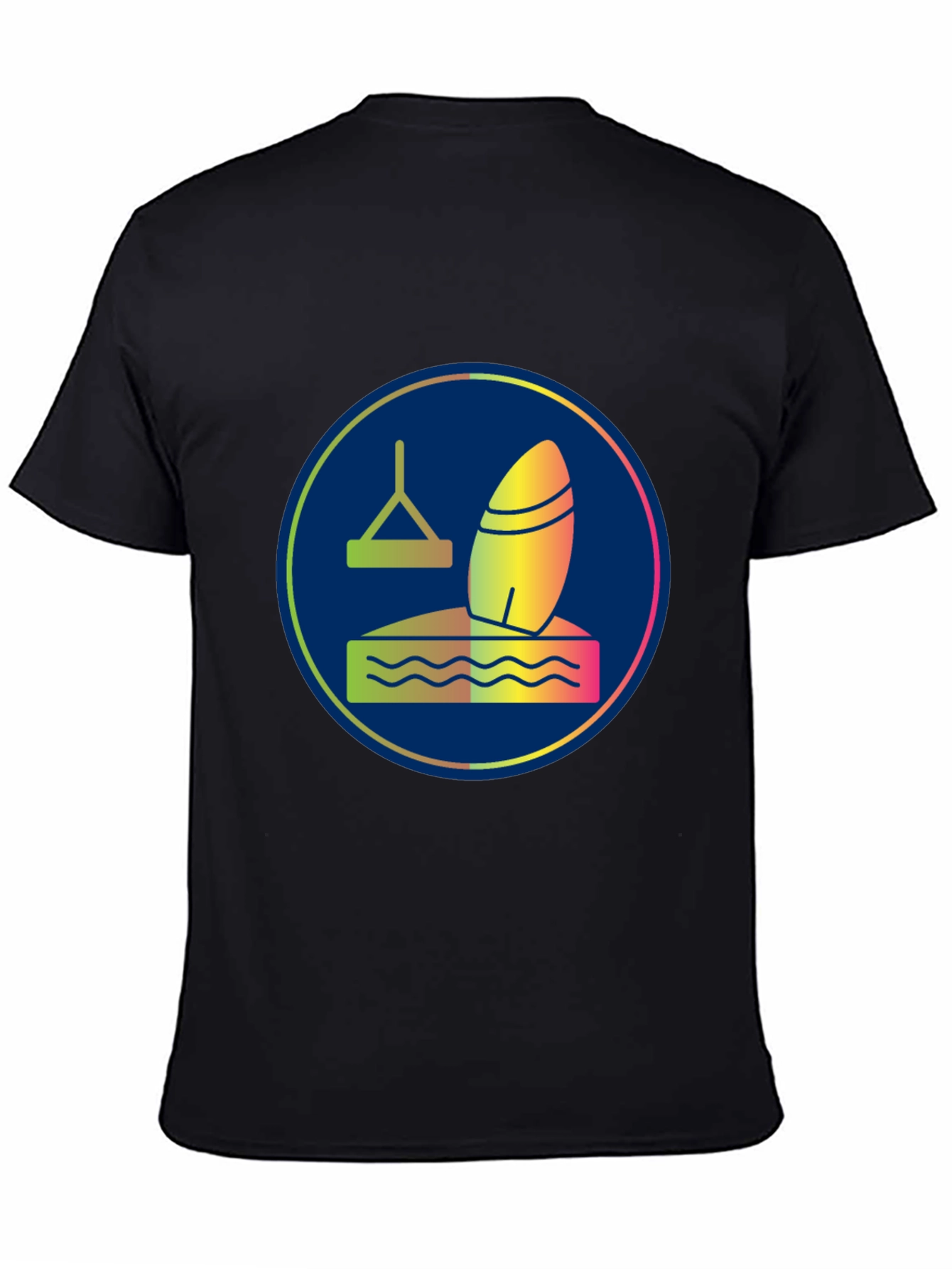 Black Surfboard T-Shirt - Water Sports Tee view 4