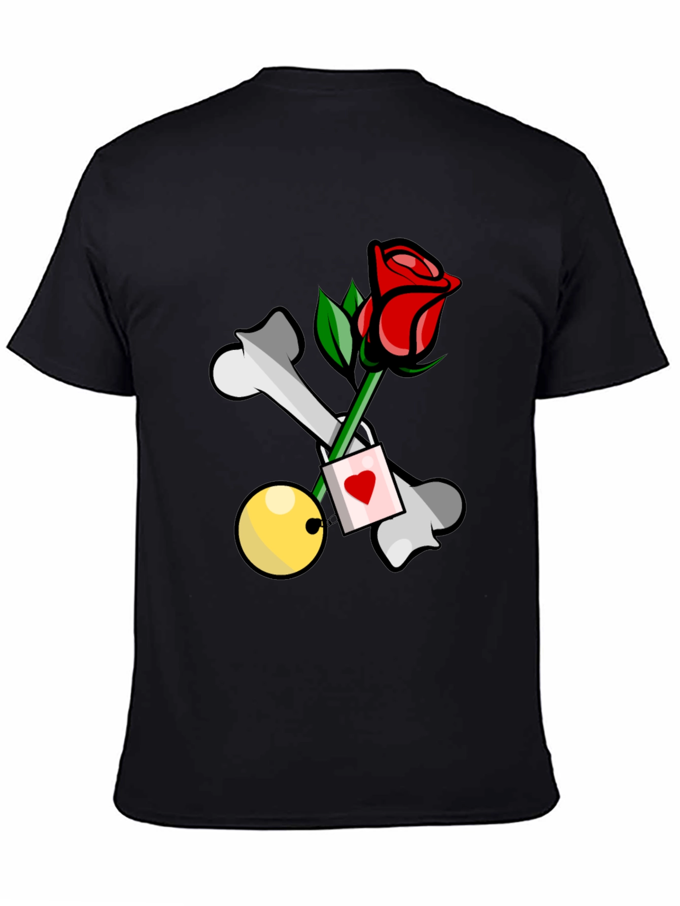 Black Rose & Bones Graphic Tee - Edgy Style view 4
