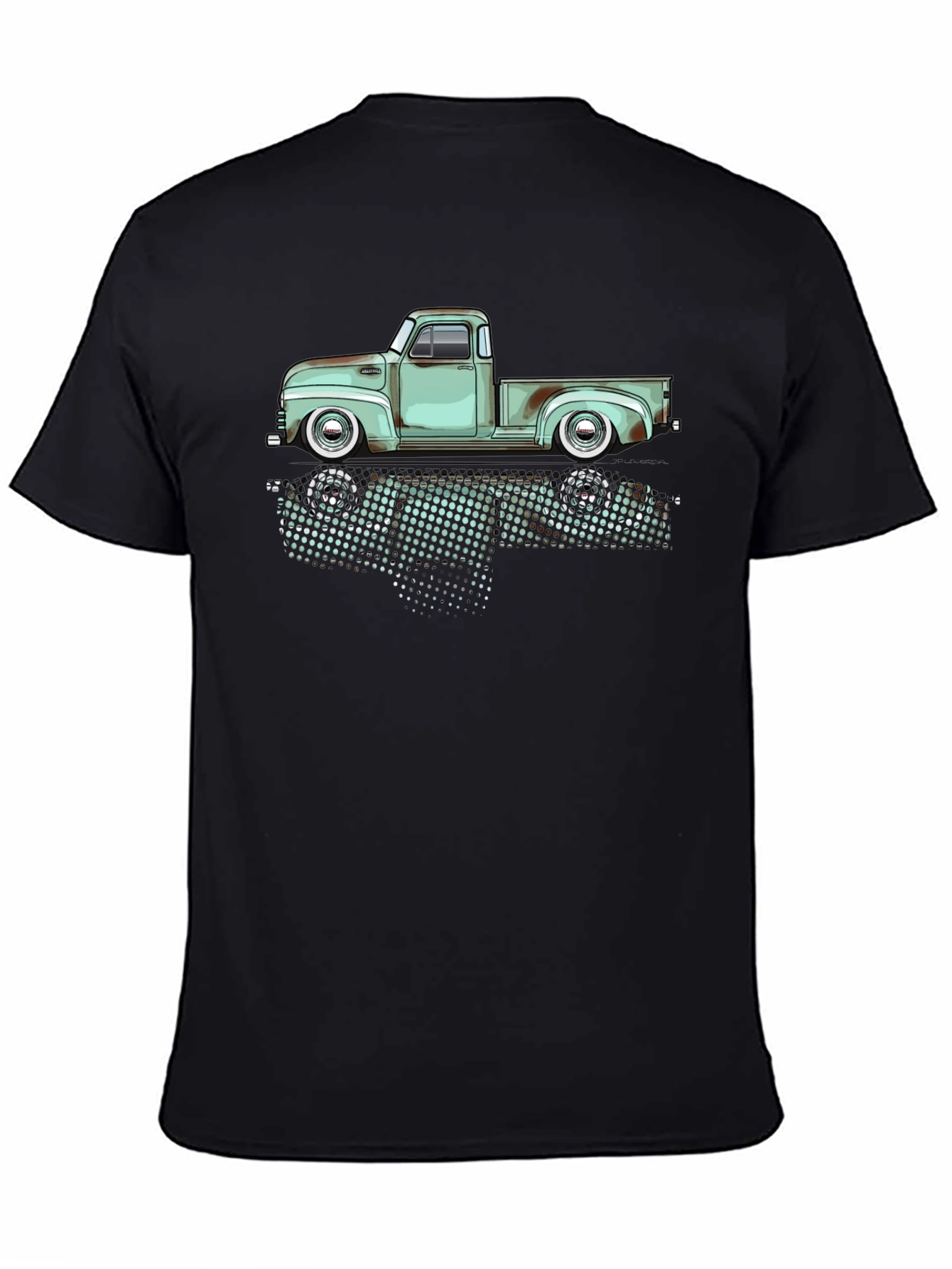 Black Vintage Truck Graphic Tee - Classic Style view 4