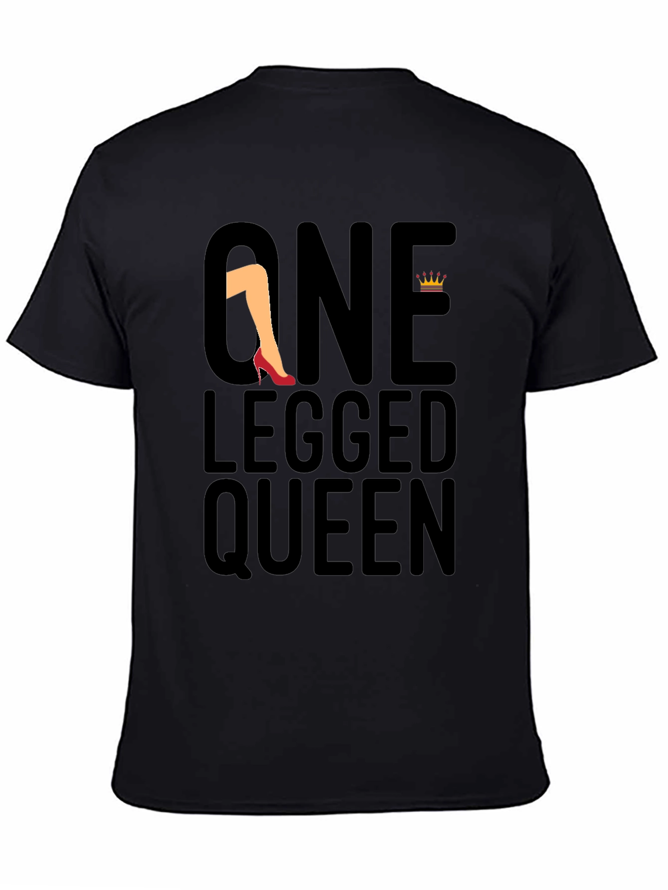 Black One Legged Queen Black Graphic Tee view 4