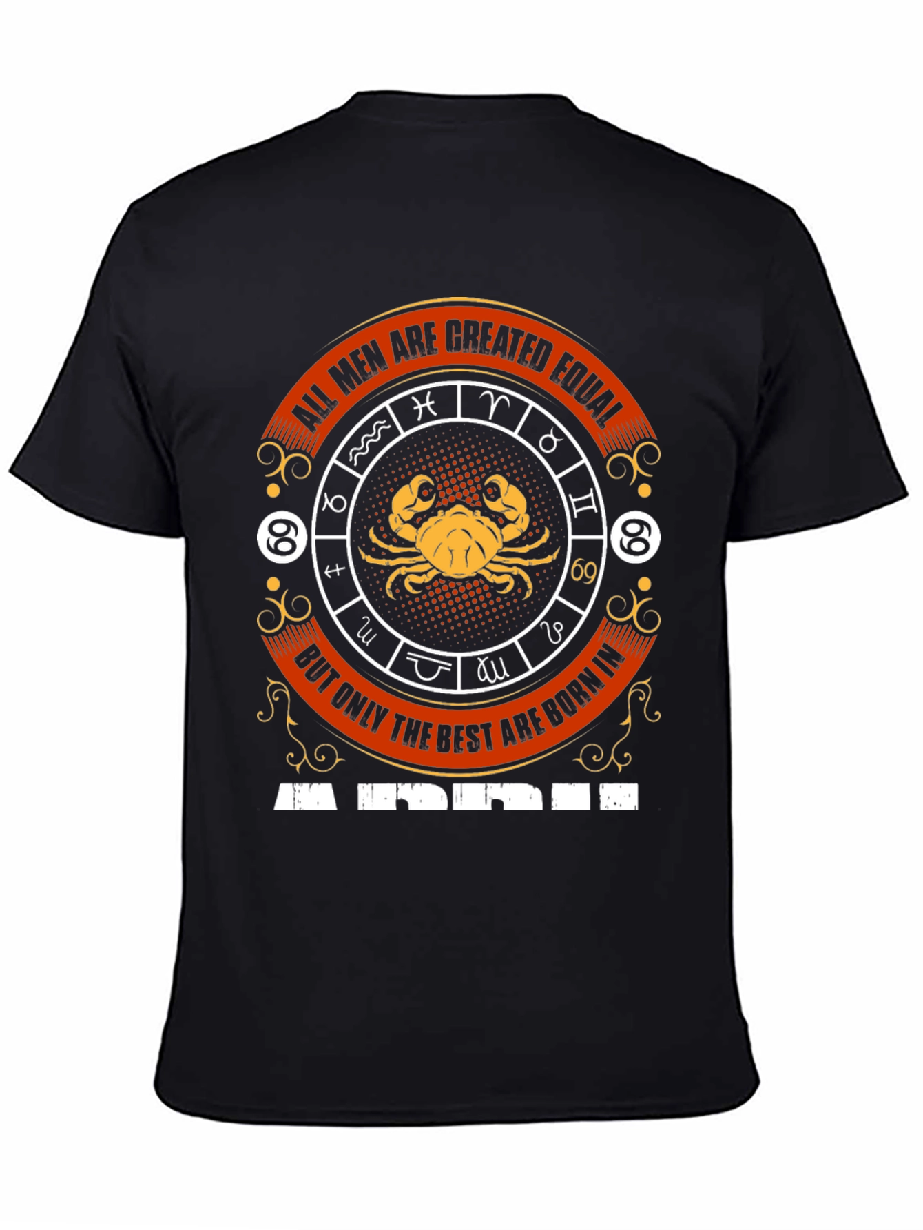 Black Cancer Zodiac T-Shirt - All Men Created Equal view 4
