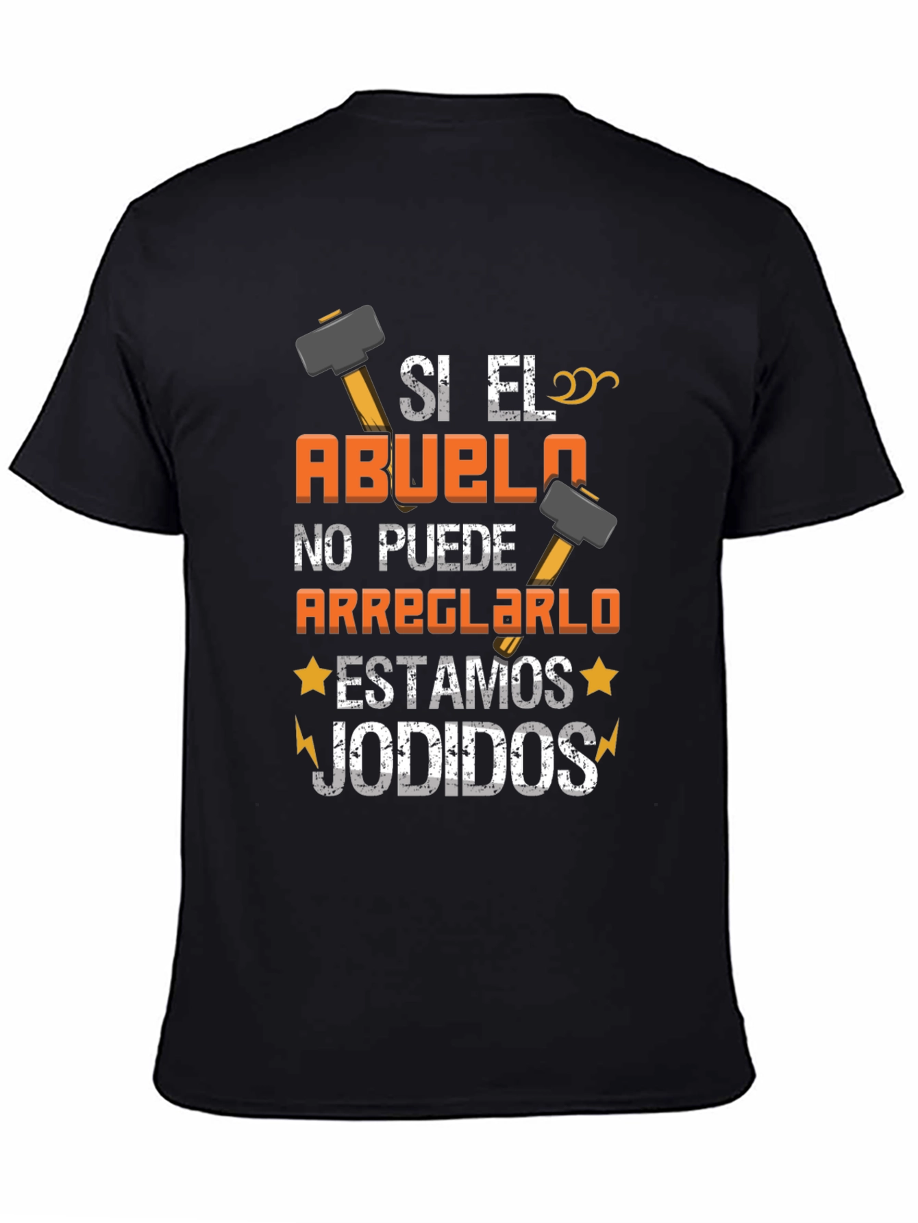 Black Si El Abuelo T-Shirt: Funny Grandpa Fix-It Tee view 4