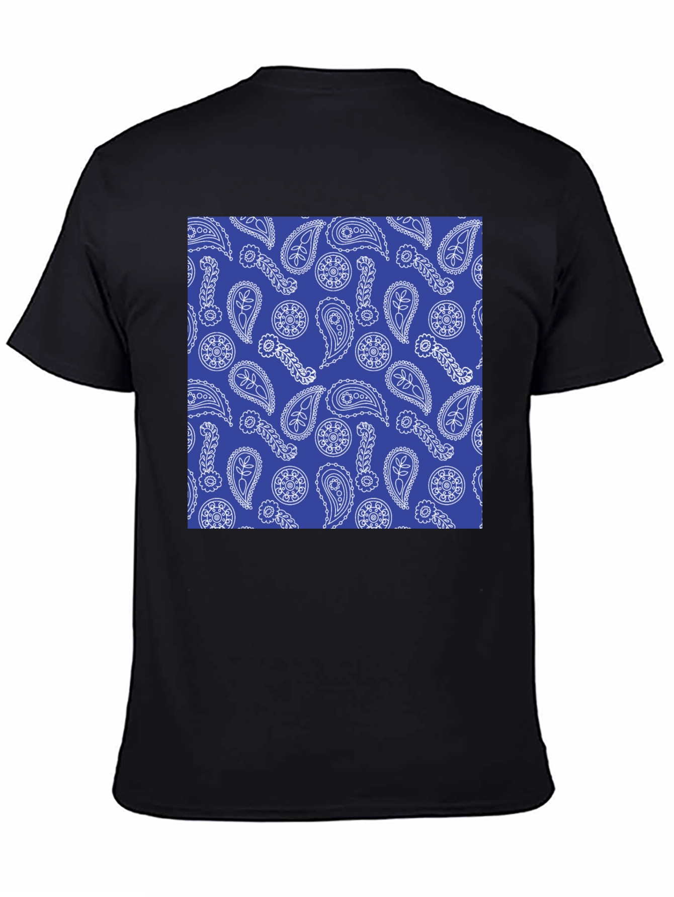 Black Paisley Print Tee - Modern Casual Style view 4