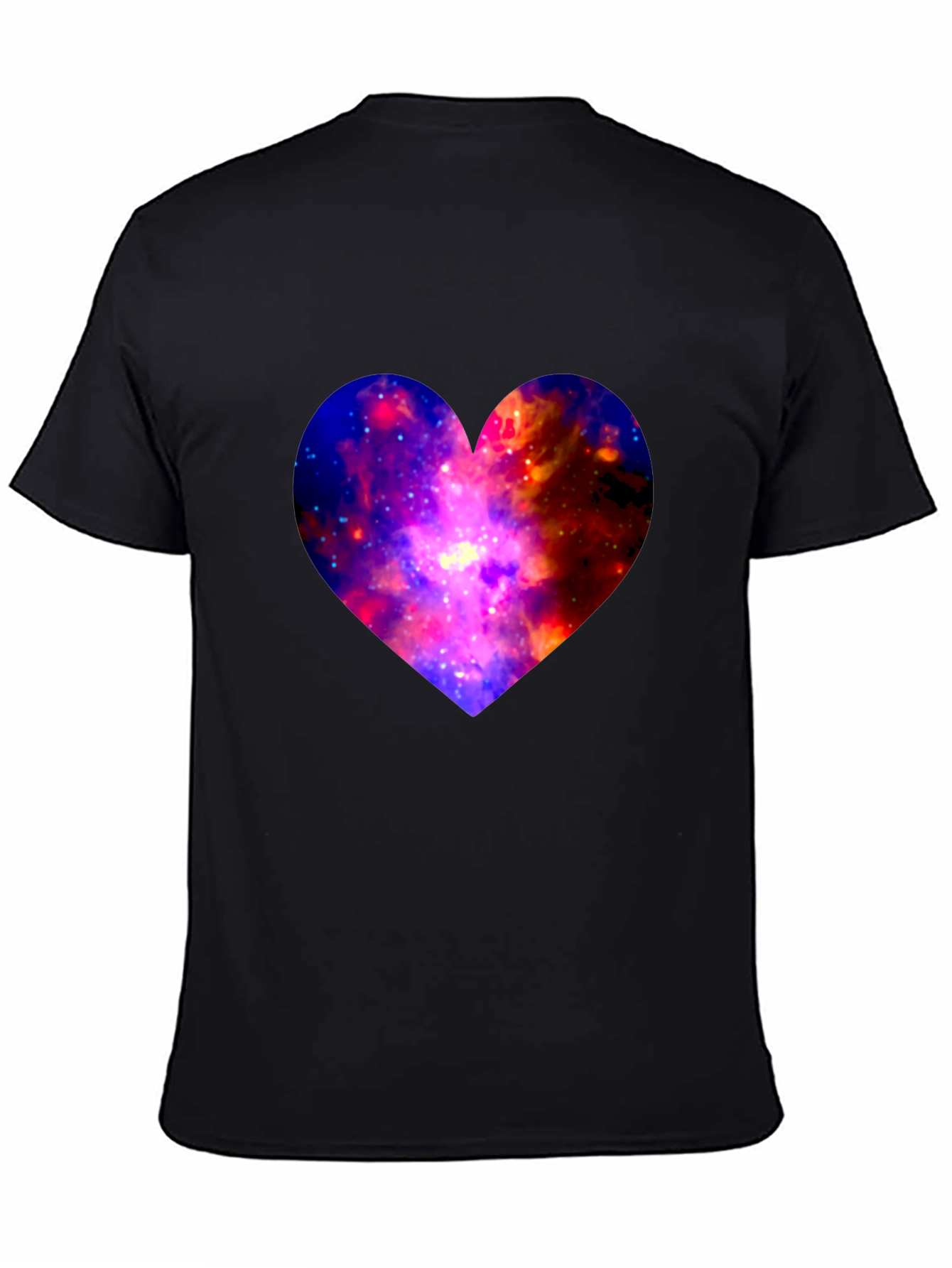 Black Galaxy Heart Graphic Tee - Modern Black T-Shirt view 4