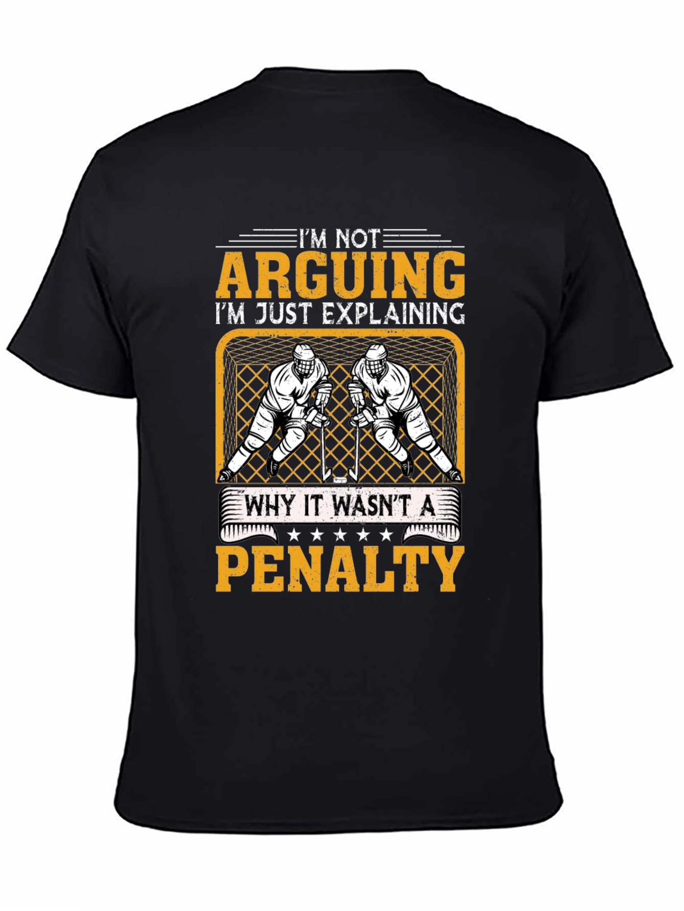 Black Hockey Penalty Argument T-Shirt view 4