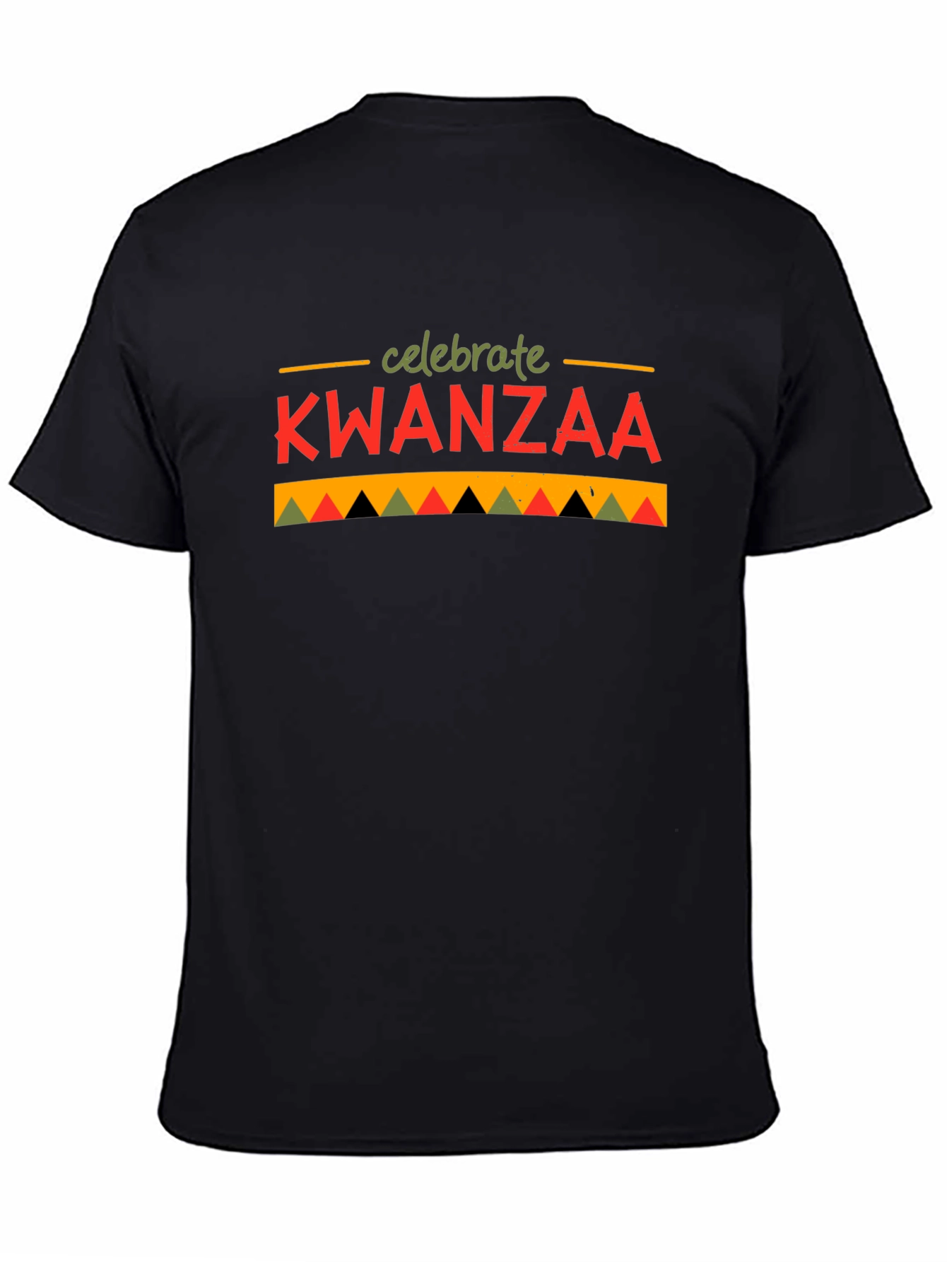 Black Celebrate Kwanzaa Black T-Shirt view 4