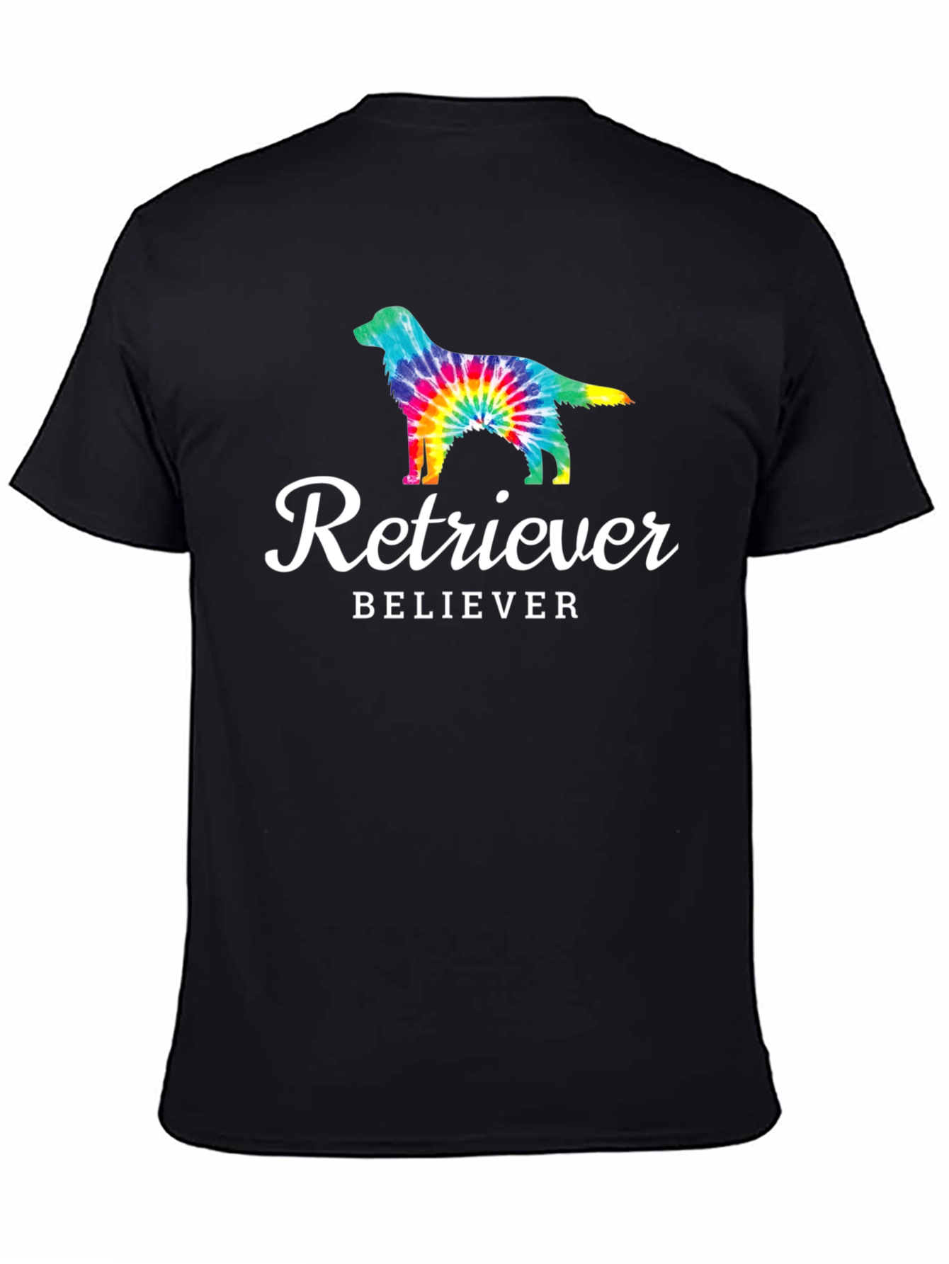 Black Retriever Believer Tie-Dye Dog Graphic Tee view 4