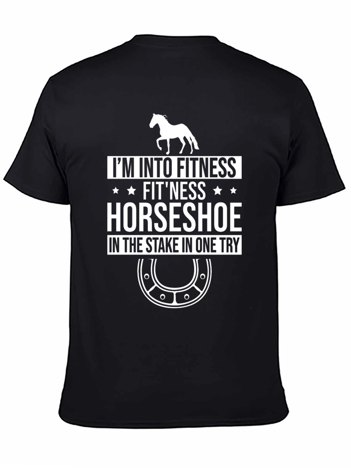 Black I'm Into Fitness Horseshoe T-Shirt view 4