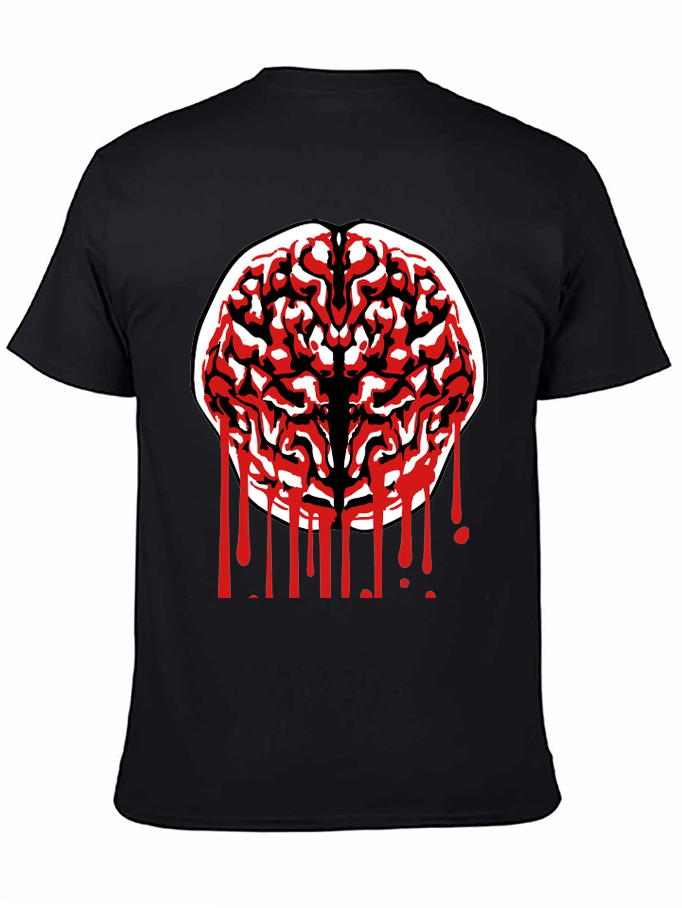 Black Brain Graphic Tee - Black Cotton Blend view 4