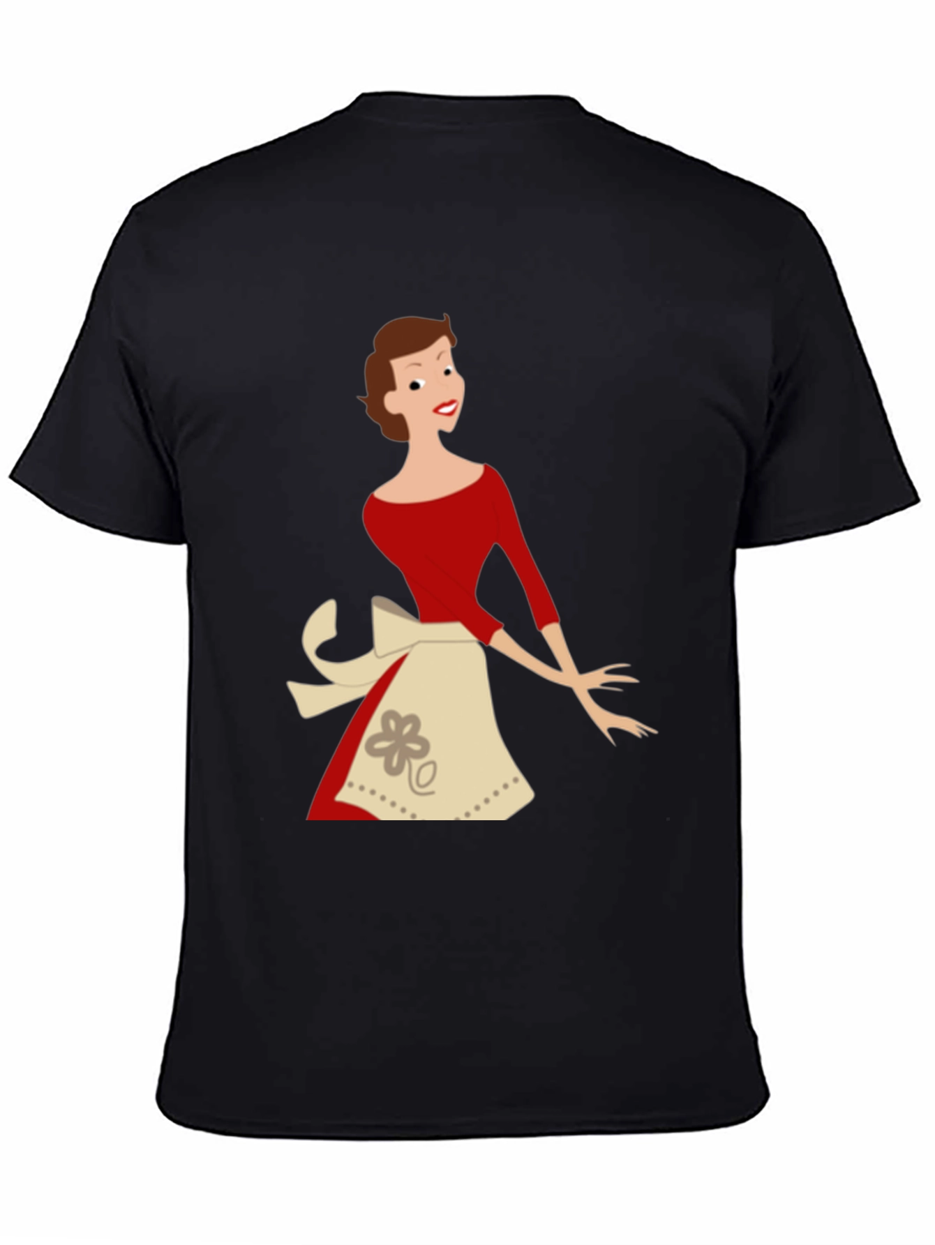 Black Retro Housewife T-Shirt - Black view 4