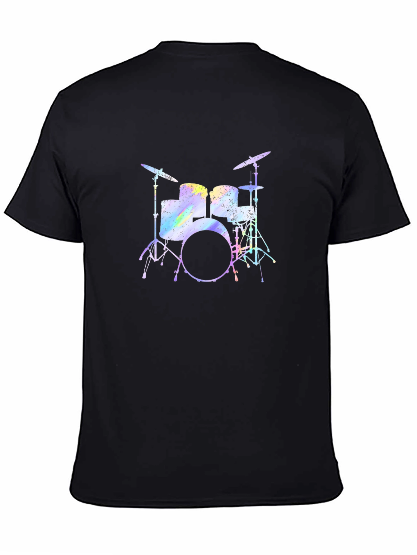 Black Drum Set Graphic T-Shirt - Music Lover Tee view 4