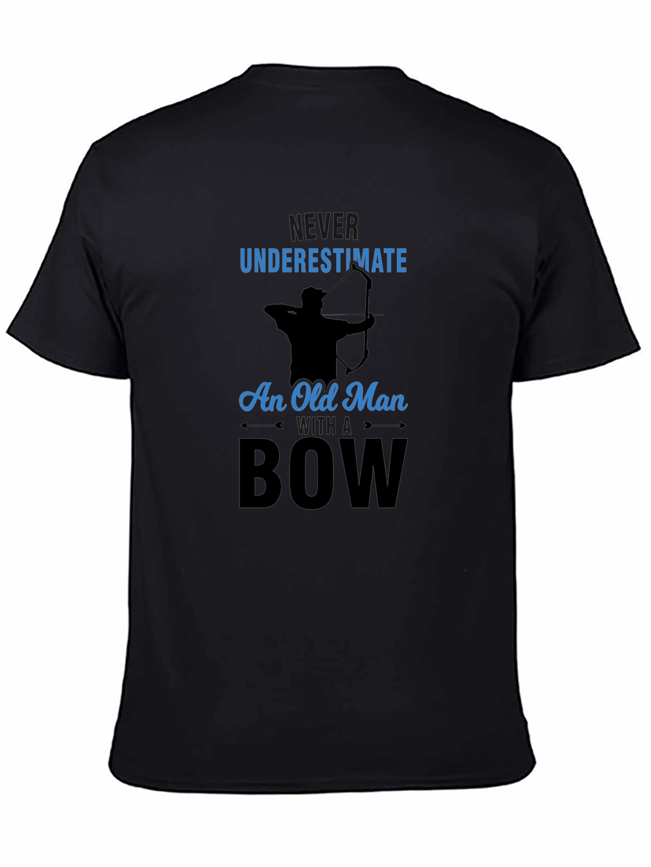 Black Never Underestimate Old Man With a Bow T-Shirt view 4