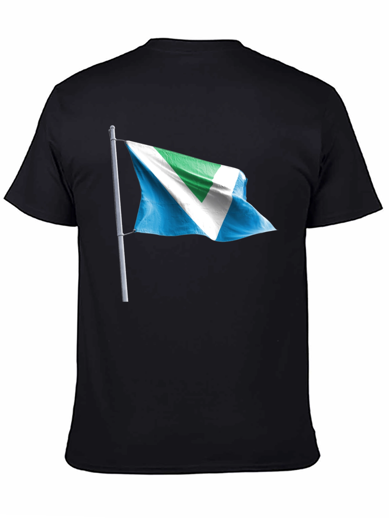 Black Vegan Flag Graphic T-Shirt - Black Crew Neck view 4