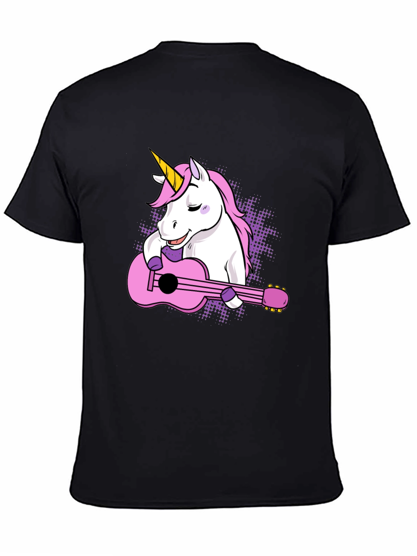 Black Unicorn Guitar T-Shirt - Cute Graphic Tee view 4