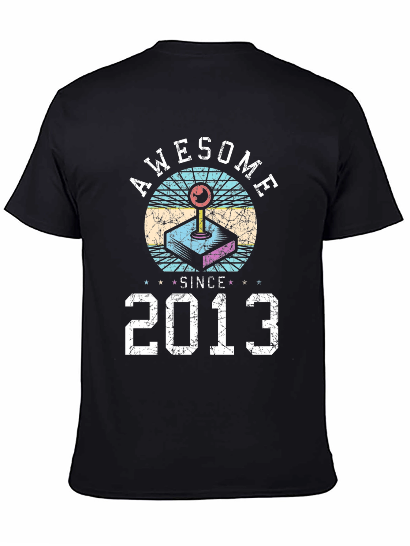 Black Awesome Since 2013 Gamer T-Shirt view 4