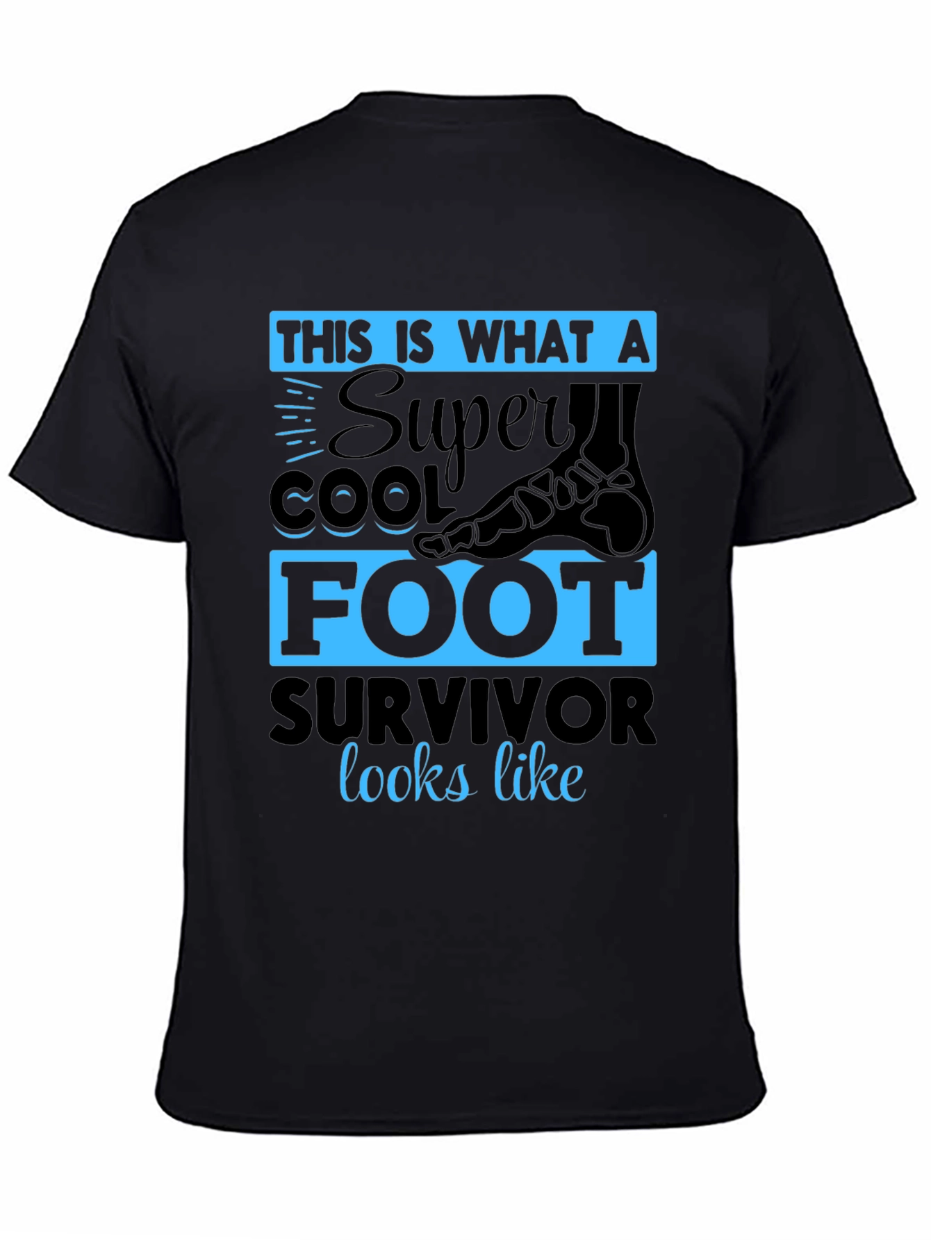 Black Super Cool Foot Survivor T-Shirt view 4
