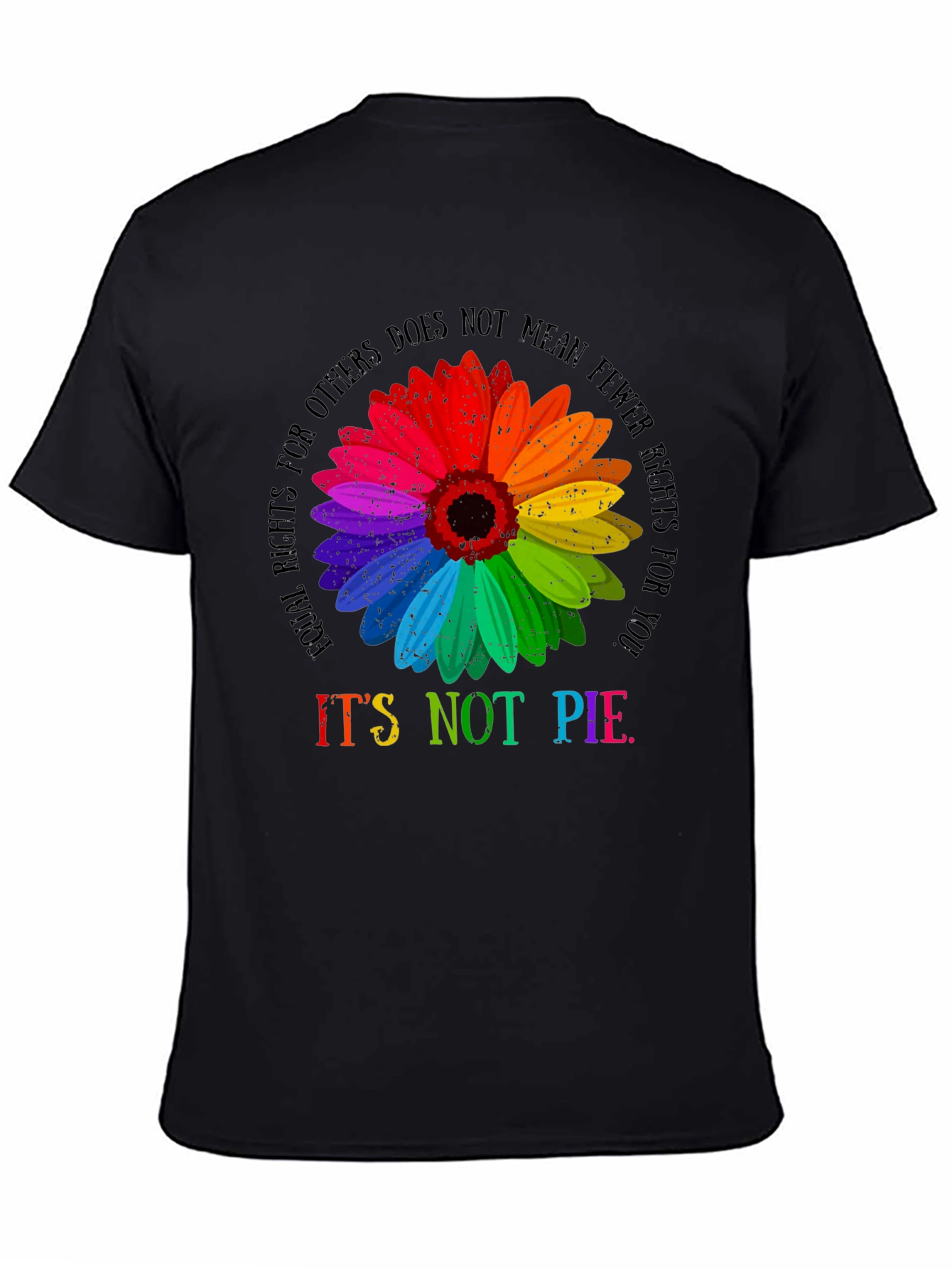 Black LGBTQ+ Rights Equality Sunflower Graphic Tee view 4