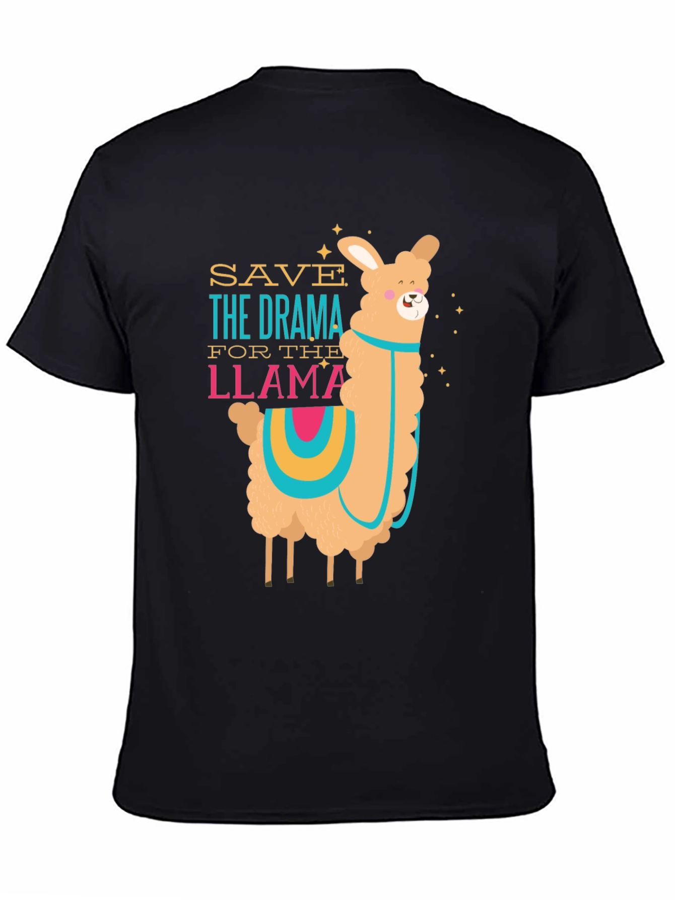 Black Save The Drama For The Llama T-Shirt view 4