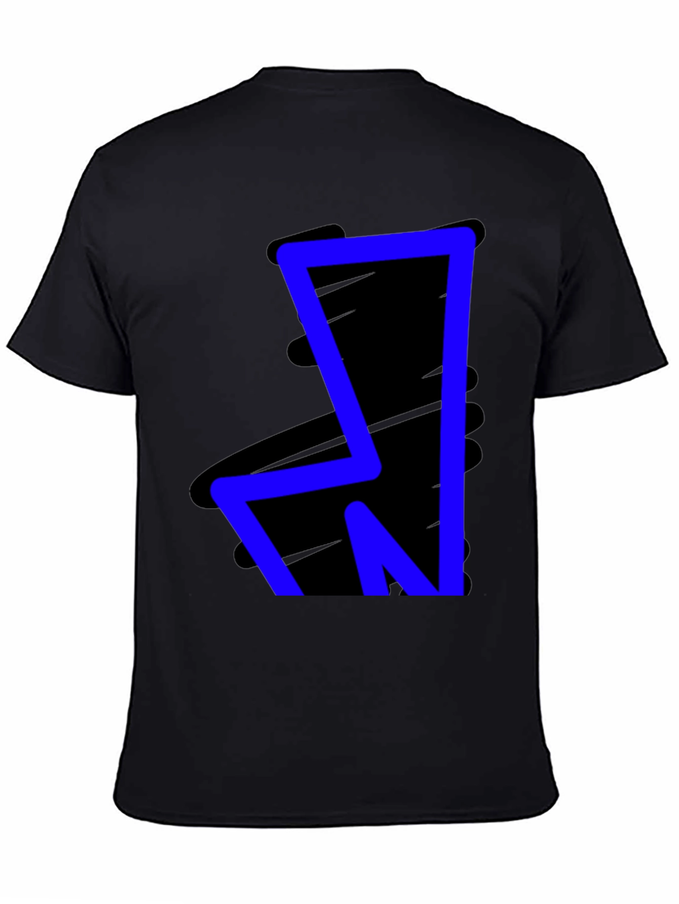 Black Bold Blue Graphic Tee - Modern Style view 4