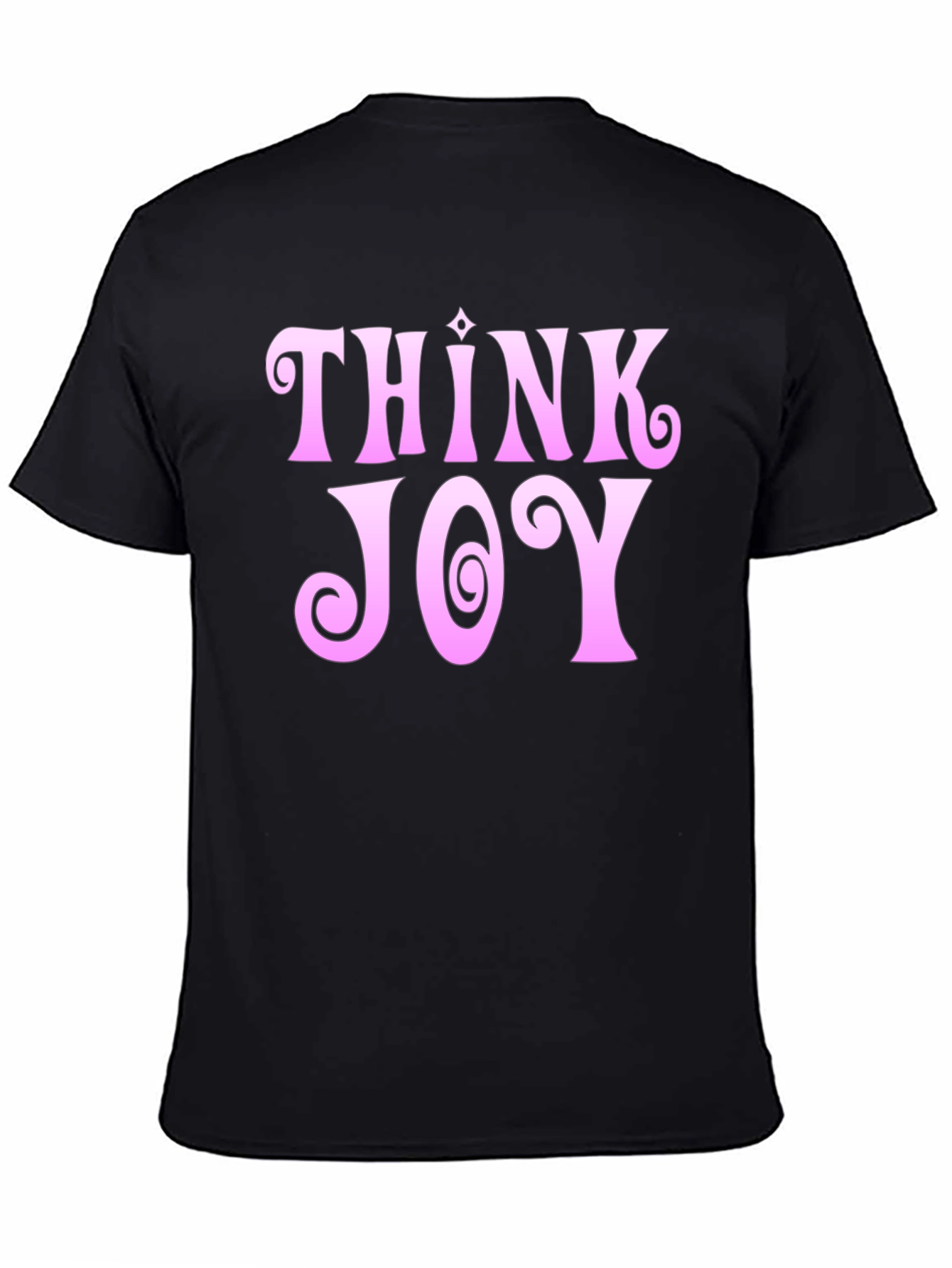 Black Think Joy Graphic Tee - Fun Positive Vibes T-Shirt view 4