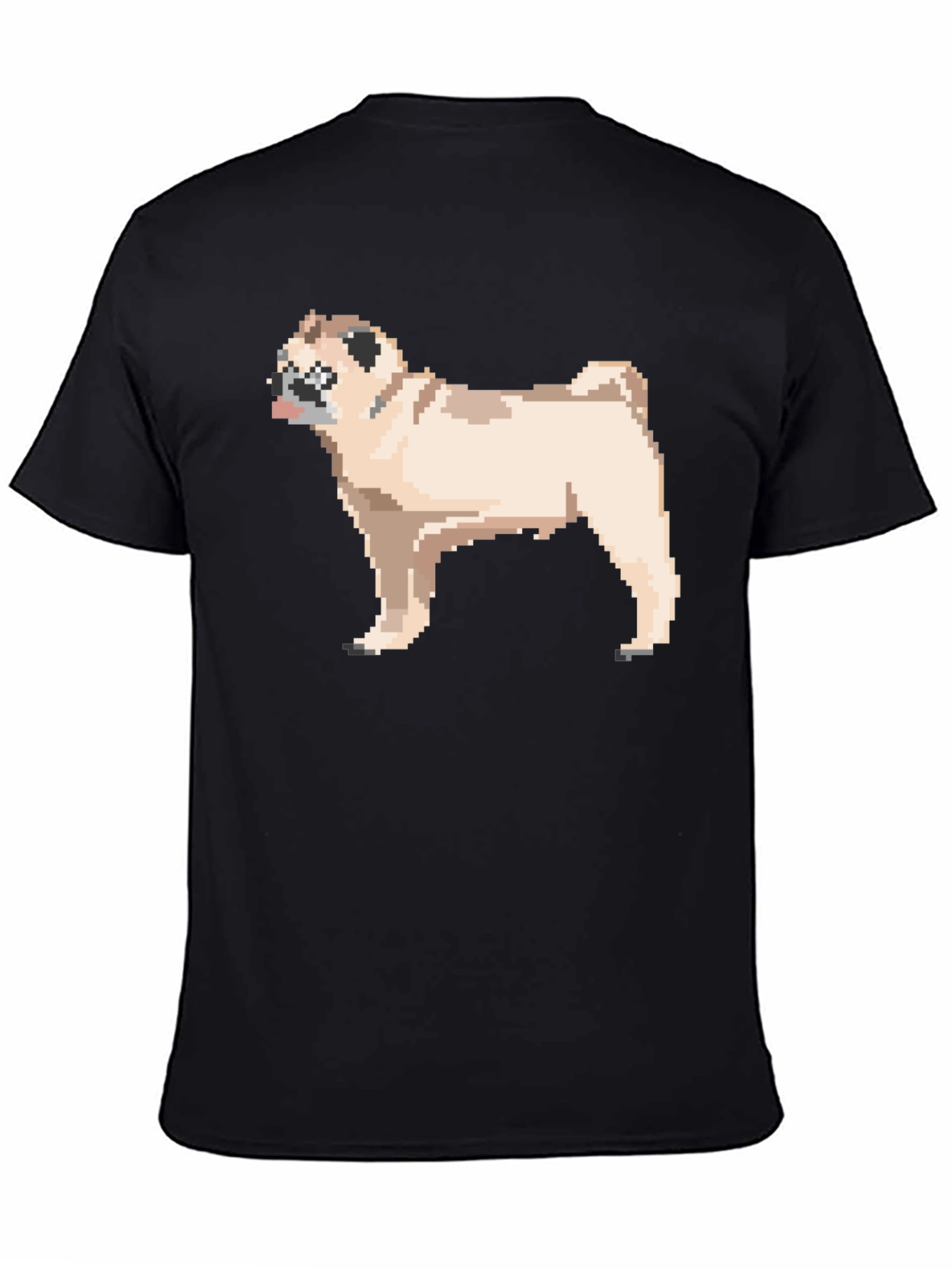 Black Pixel Pug T-Shirt - Retro Dog Lover Tee view 4