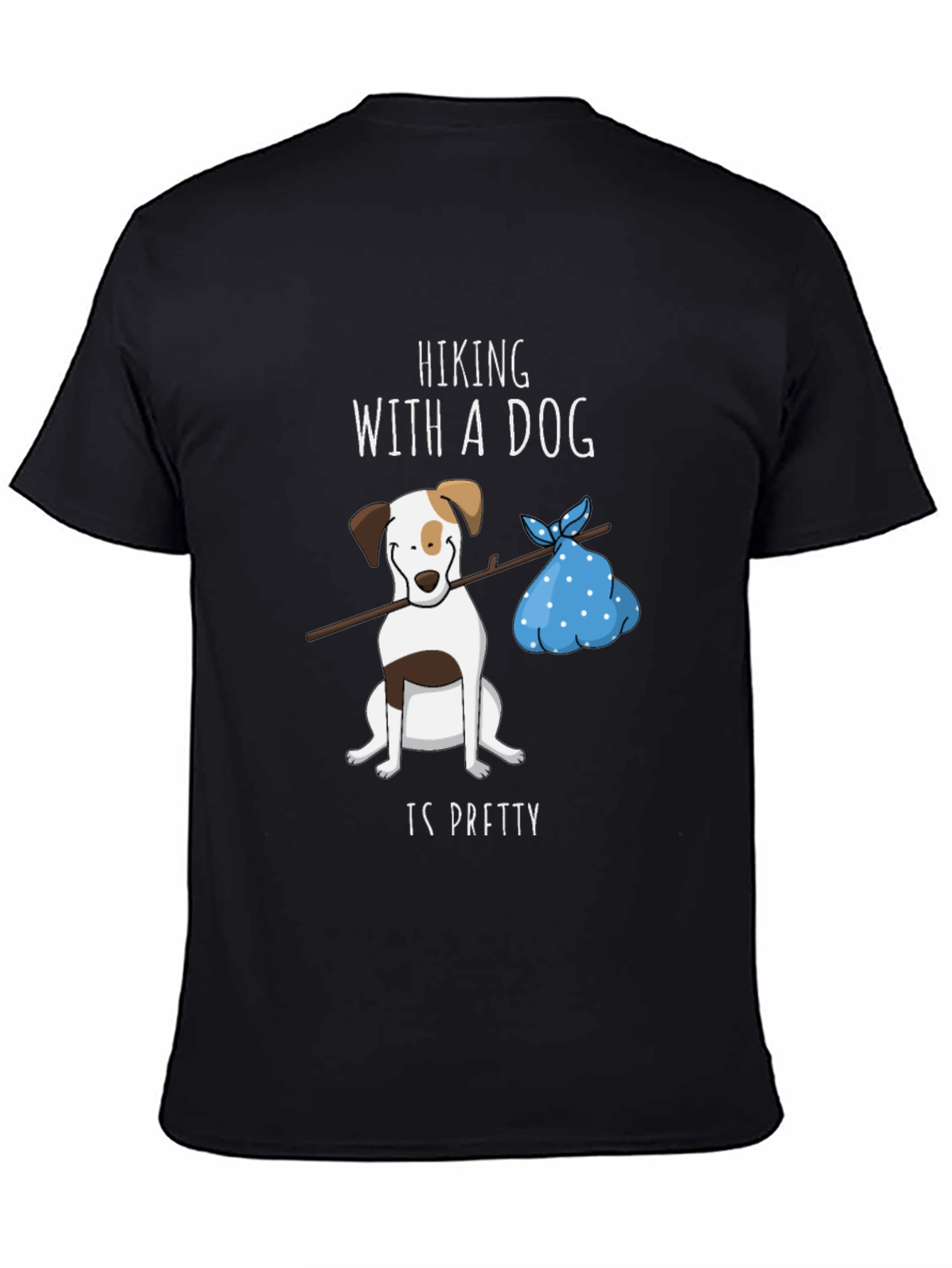 Black Hiking with a Dog Graphic Tee view 4