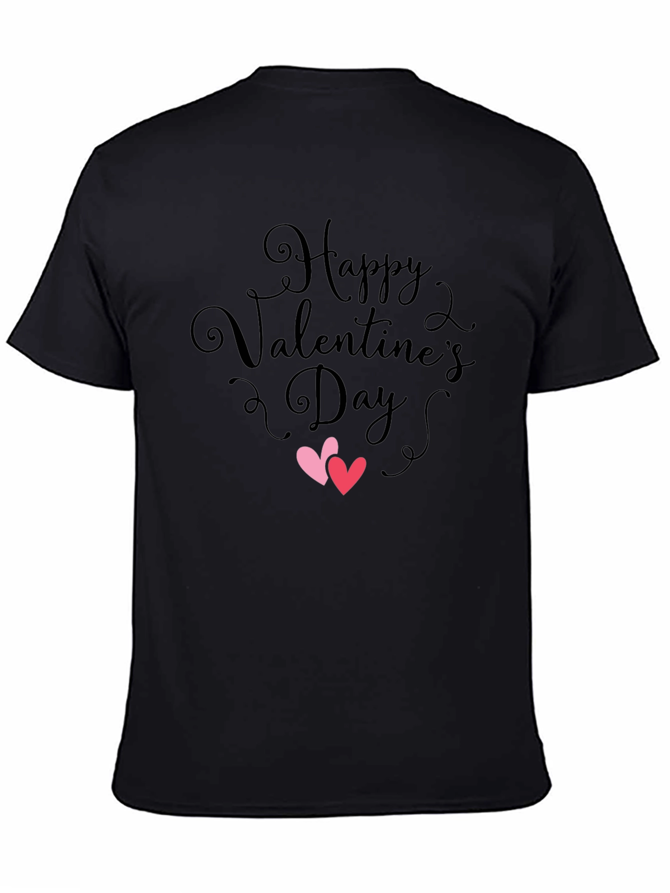 Black Valentine's Day Heart Graphic T-Shirt view 4