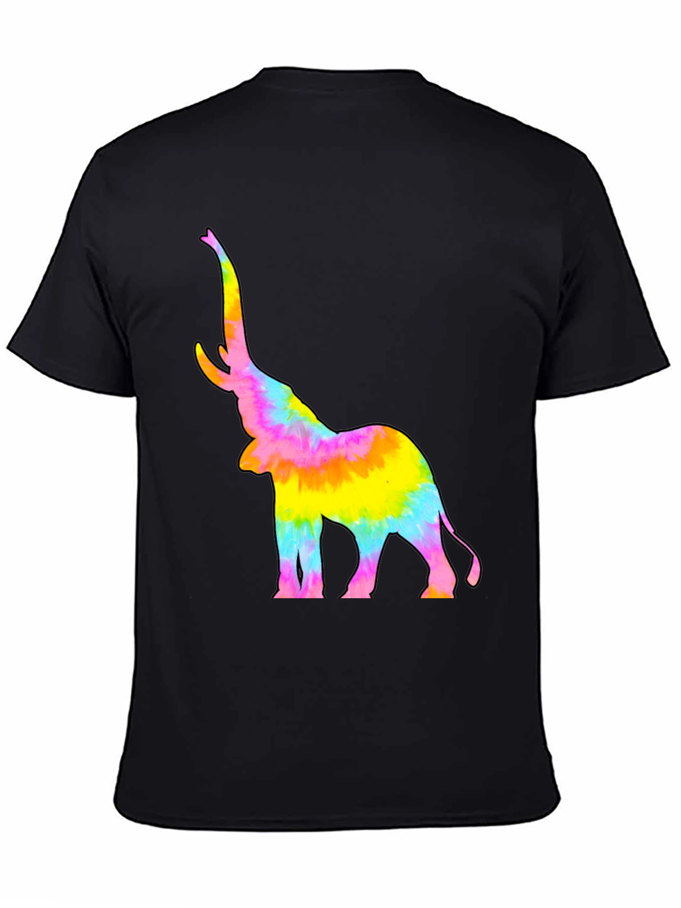 Black Tie-Dye Elephant Graphic Tee view 4