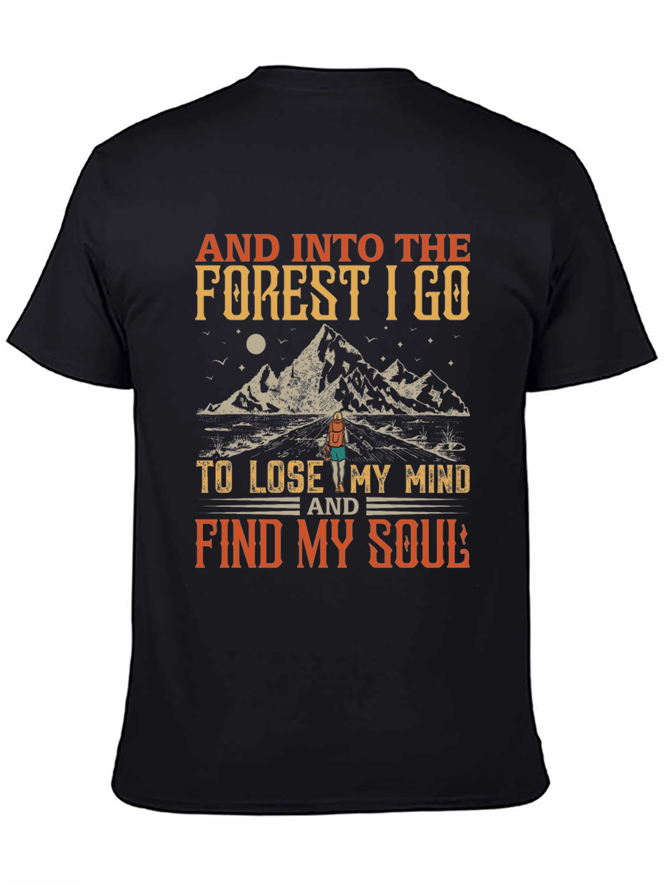 Black Into the Forest Graphic Tee view 4